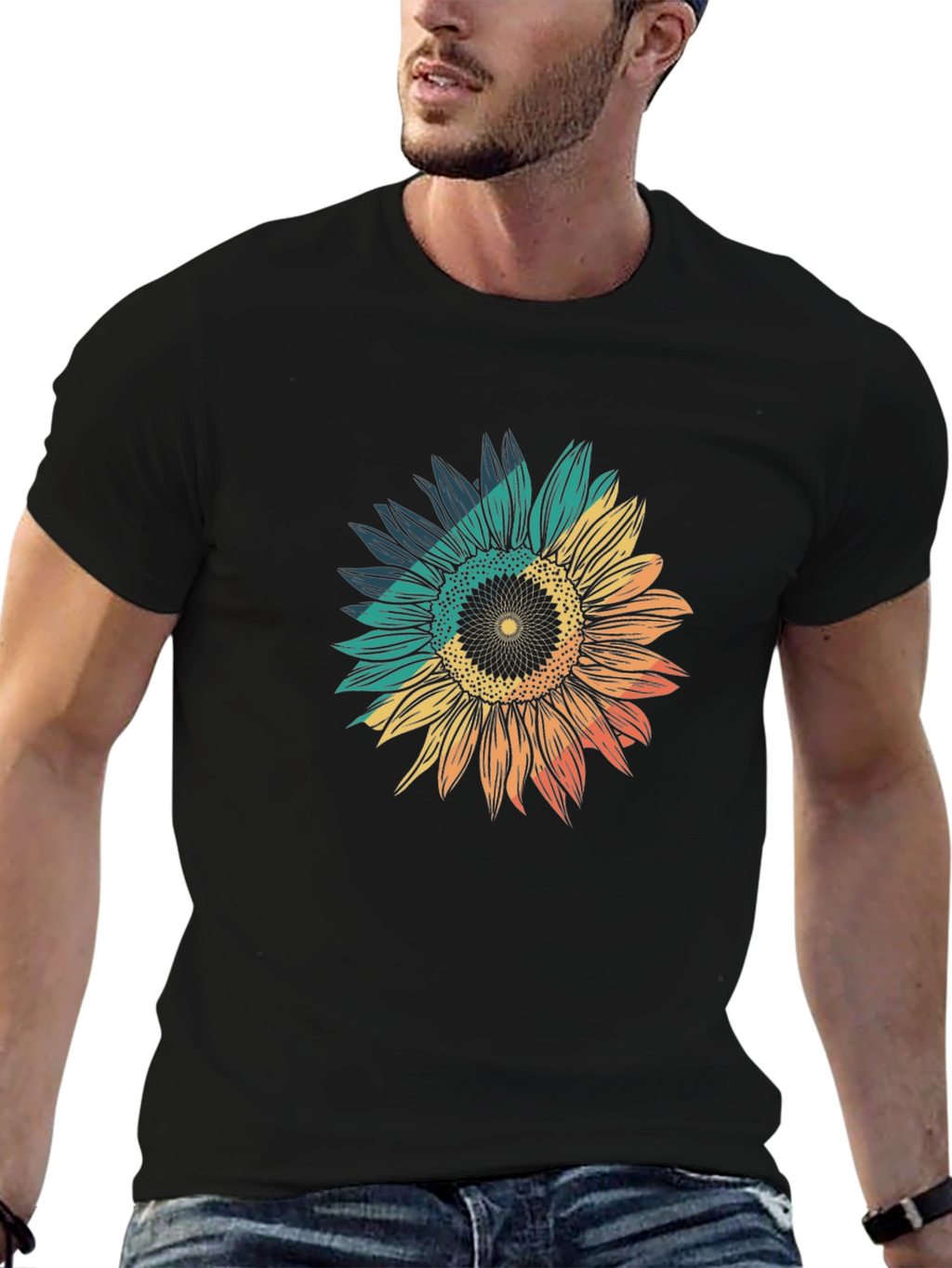 Sunflower Graphic Tee - Black Unisex T-Shirt