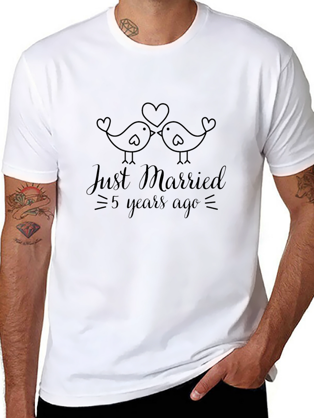 Just Married 5 Years Ago Anniversary Tee