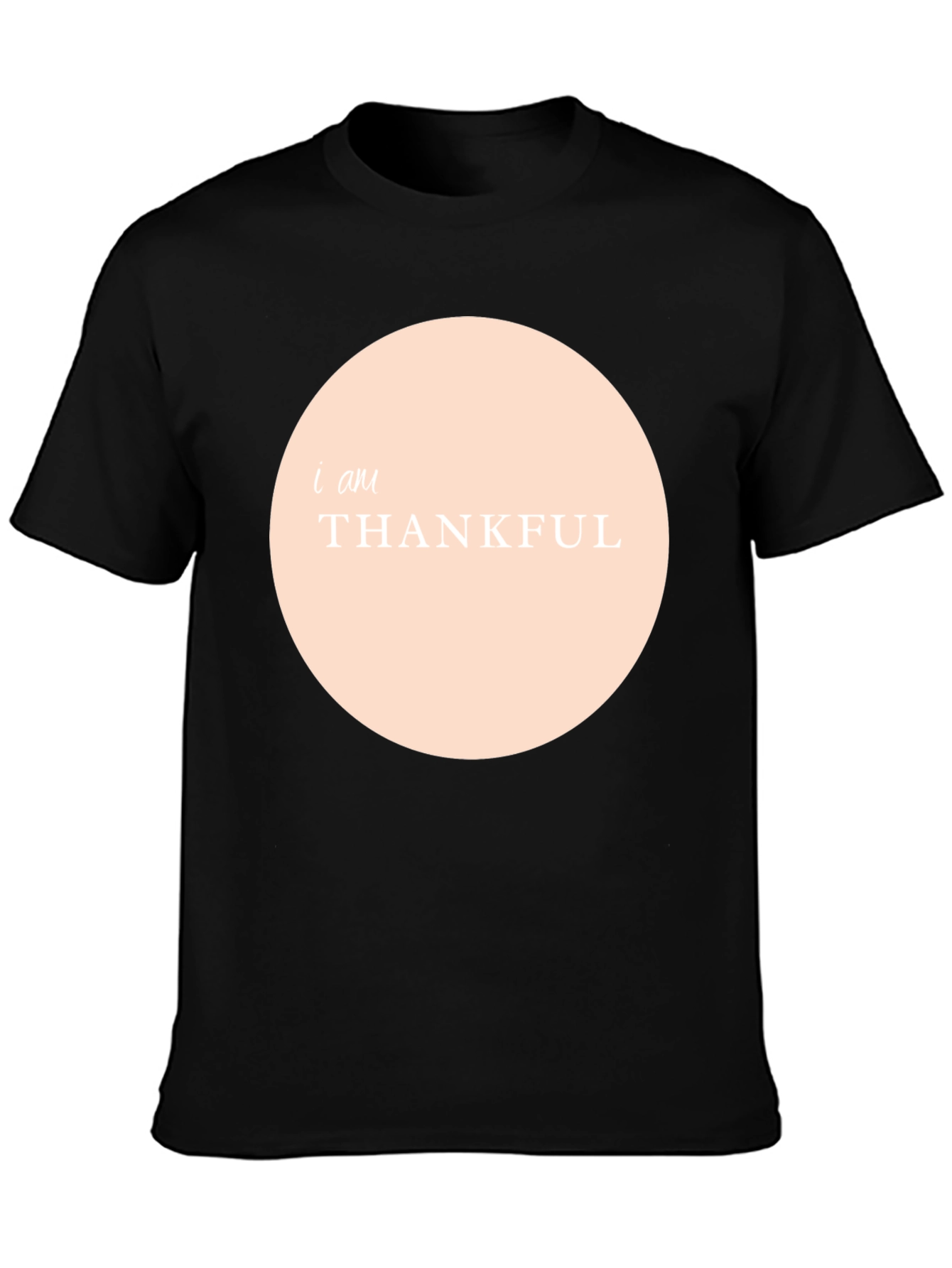 Thankful Graphic Tee - Black Crew Neck Shirt