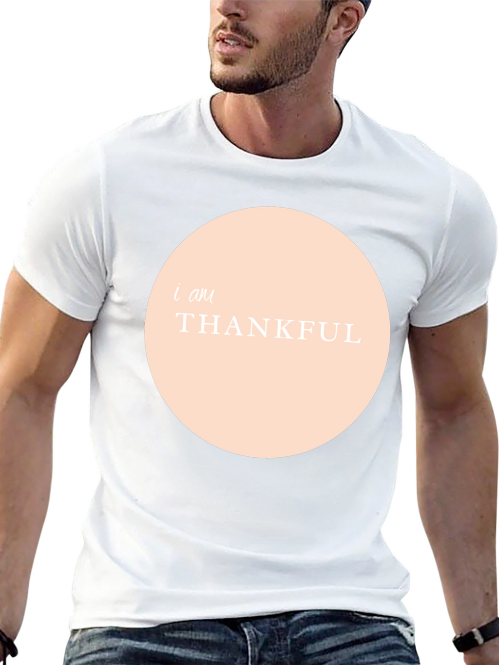 Thankful Graphic Tee - Black Crew Neck Shirt