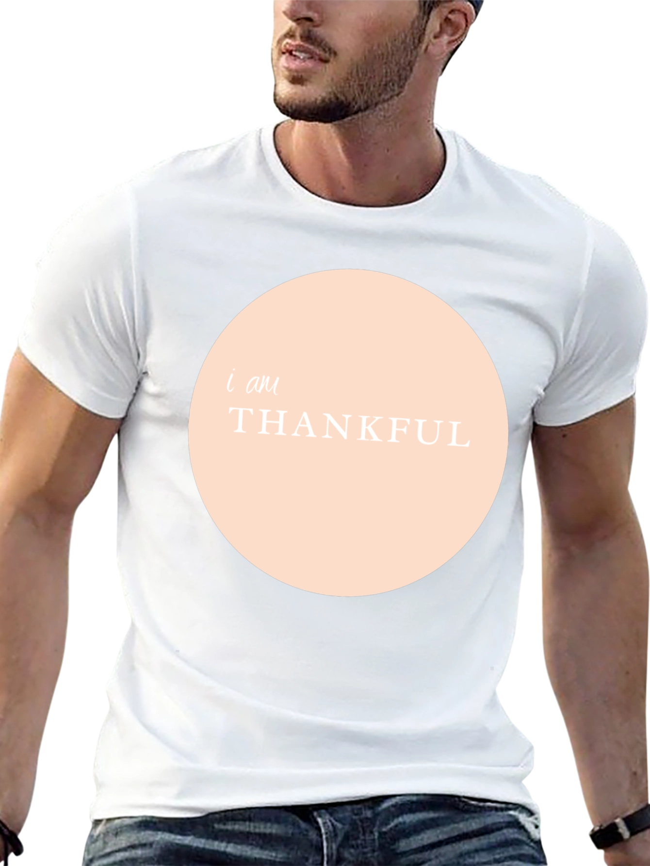 Thankful Graphic Tee - Black Crew Neck Shirt