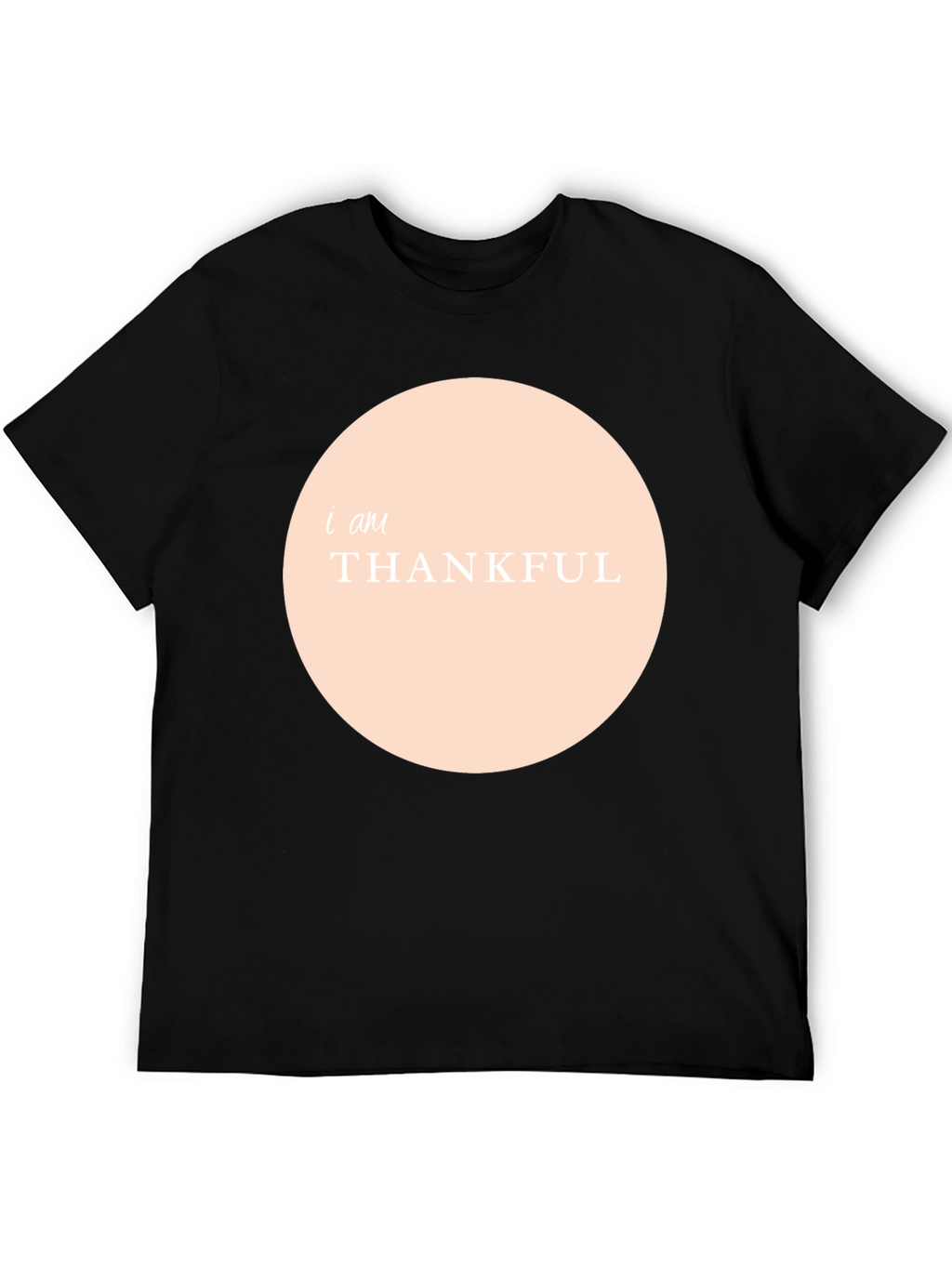 Thankful Graphic Tee - Black Crew Neck Shirt