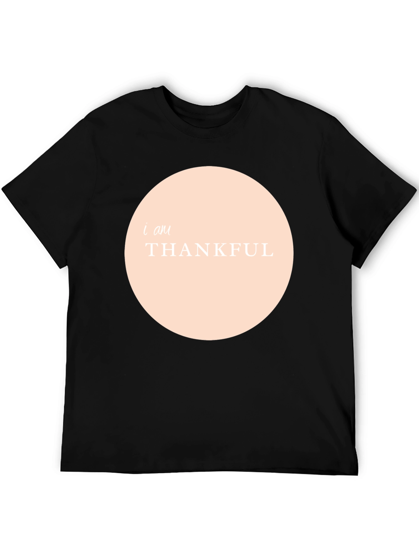 Thankful Graphic Tee - Black Crew Neck Shirt