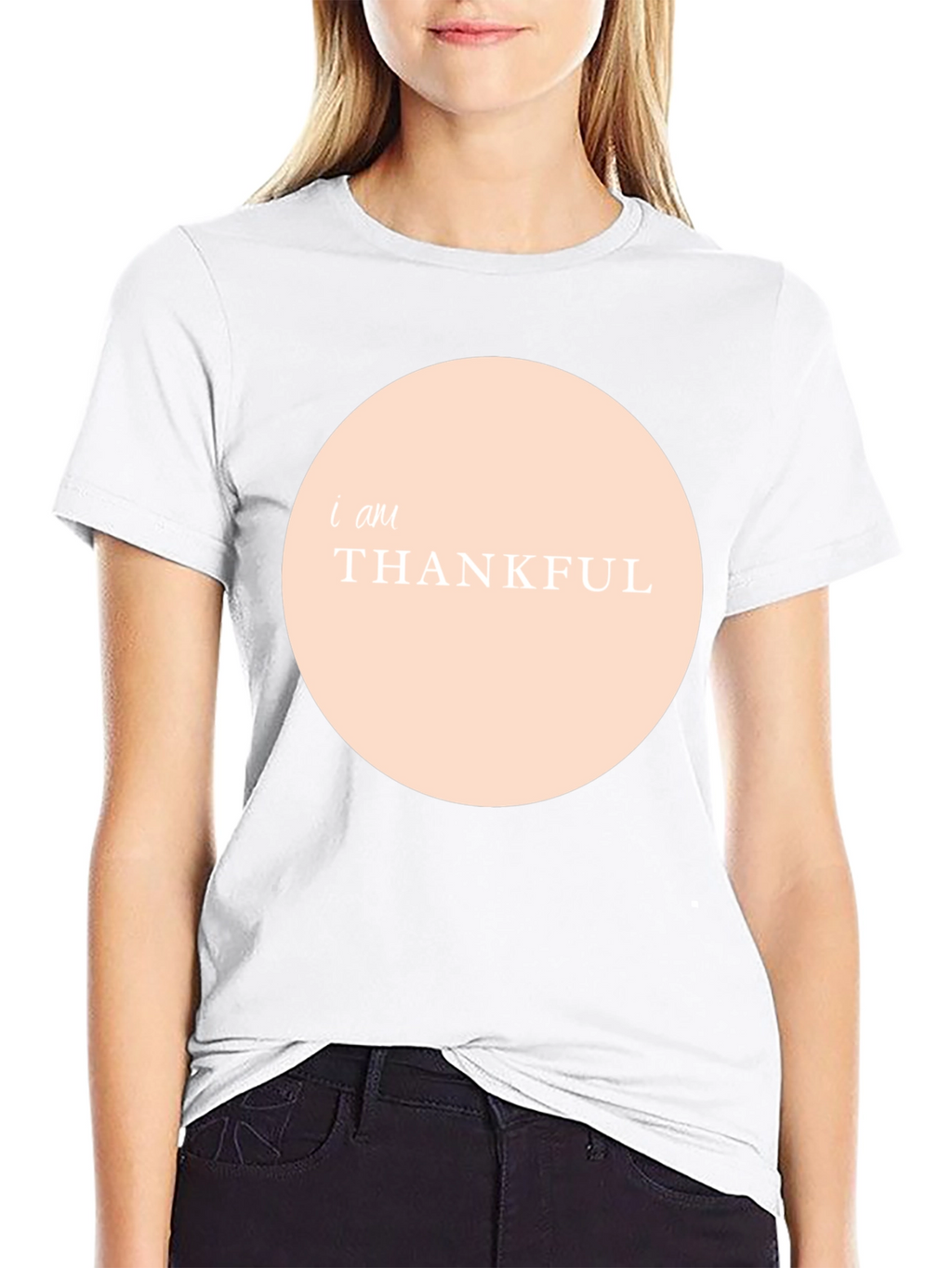 Thankful Graphic Tee - Black Crew Neck Shirt