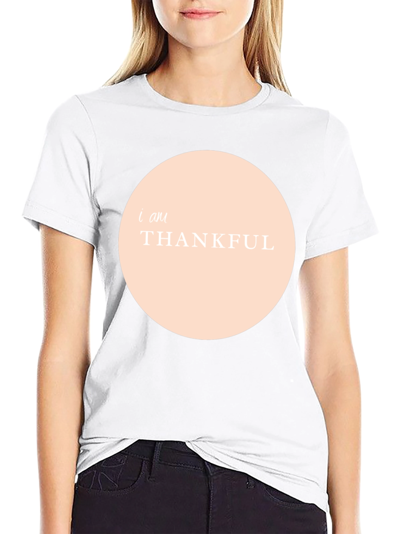 Thankful Graphic Tee - Black Crew Neck Shirt