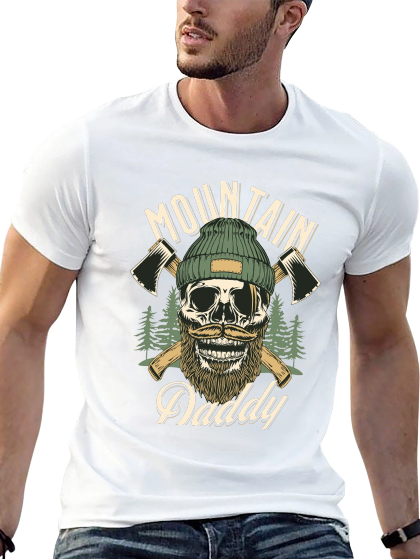 Mountain Daddy Skull Graphic T-Shirt