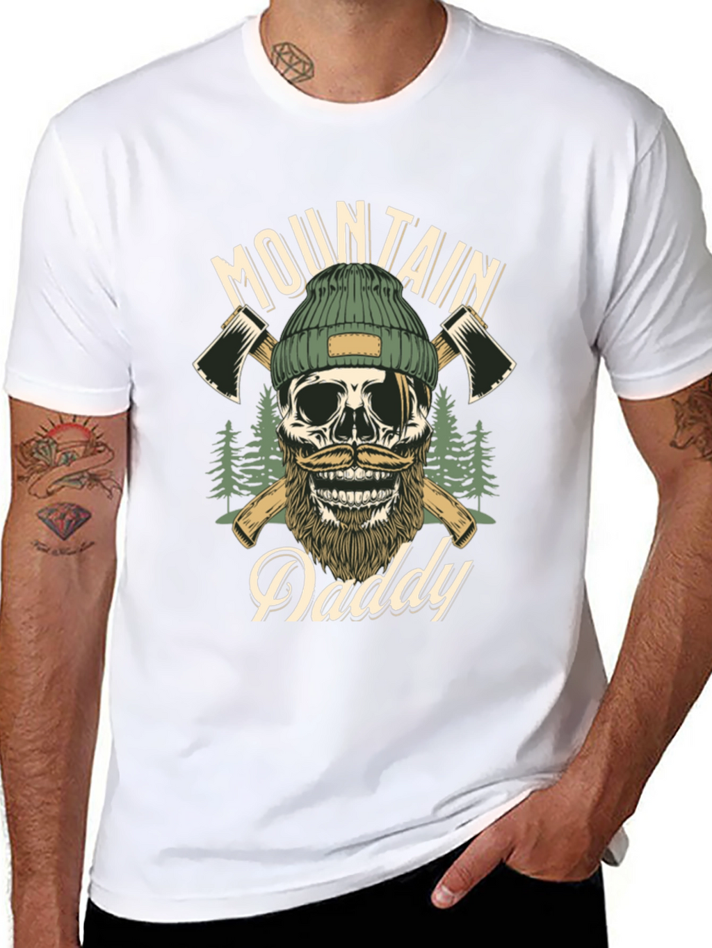 Mountain Daddy Skull Graphic T-Shirt