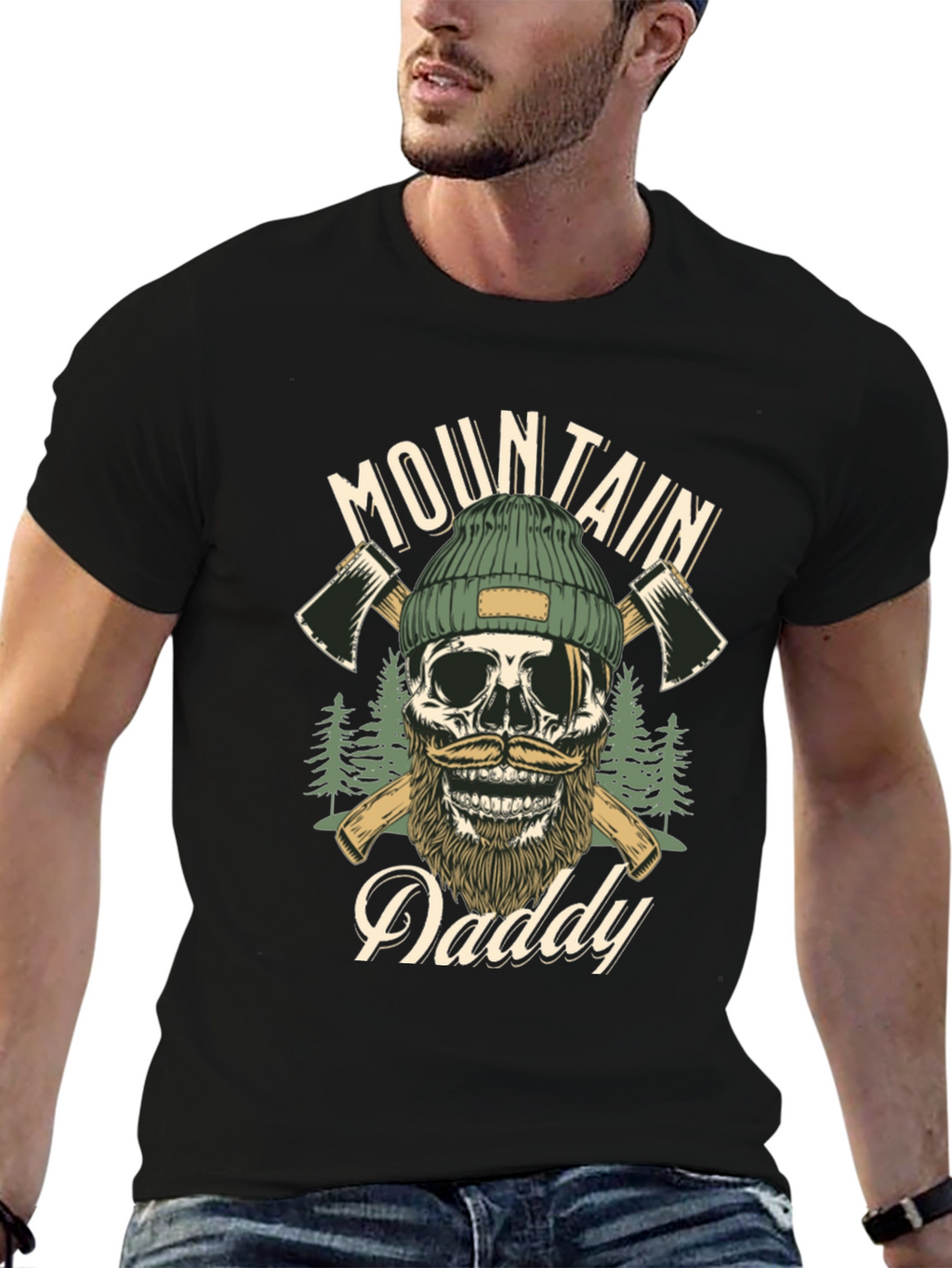 Mountain Daddy Skull Graphic T-Shirt