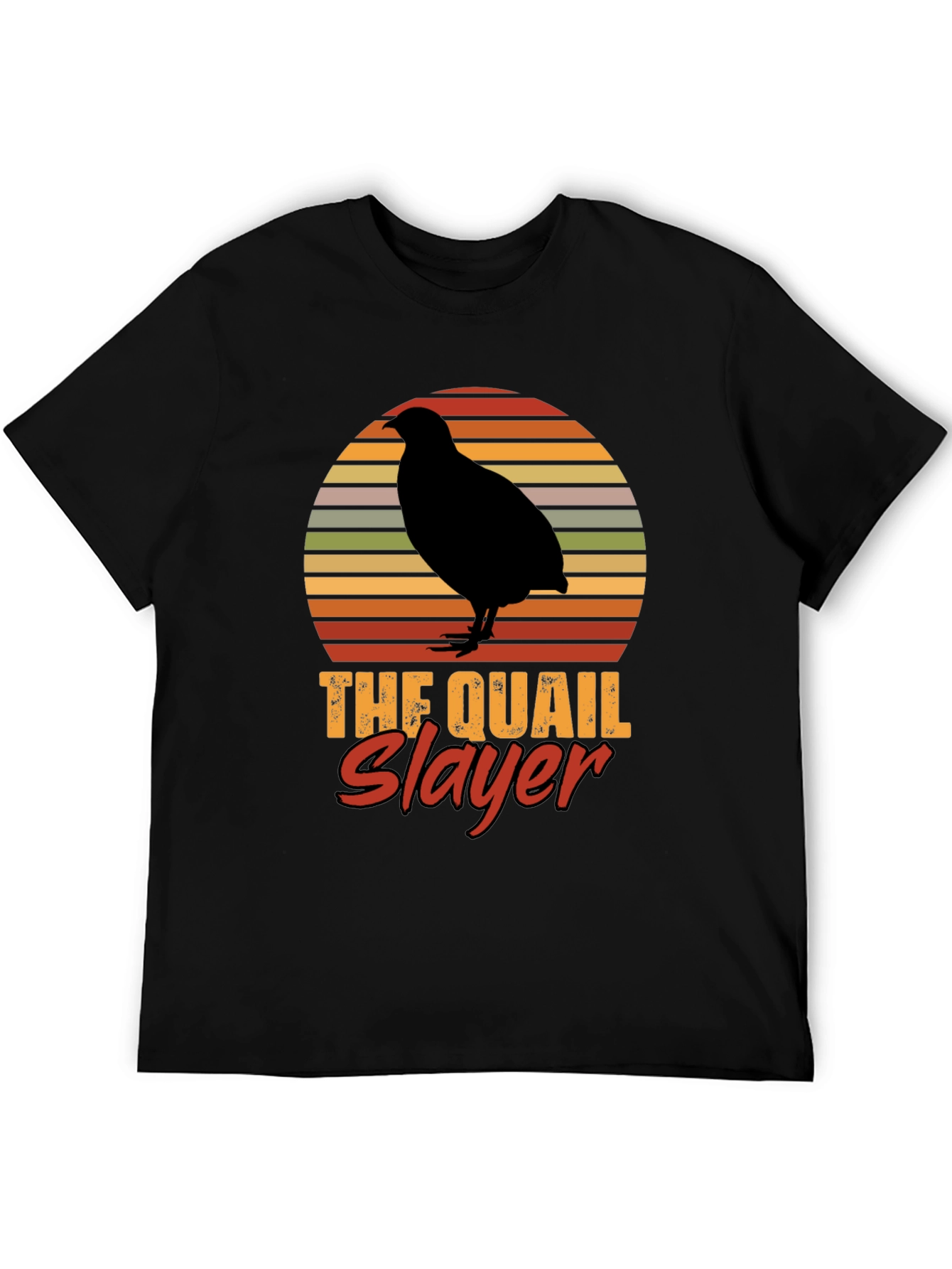 Quail Slayer T-Shirt - Vintage Sunset Design