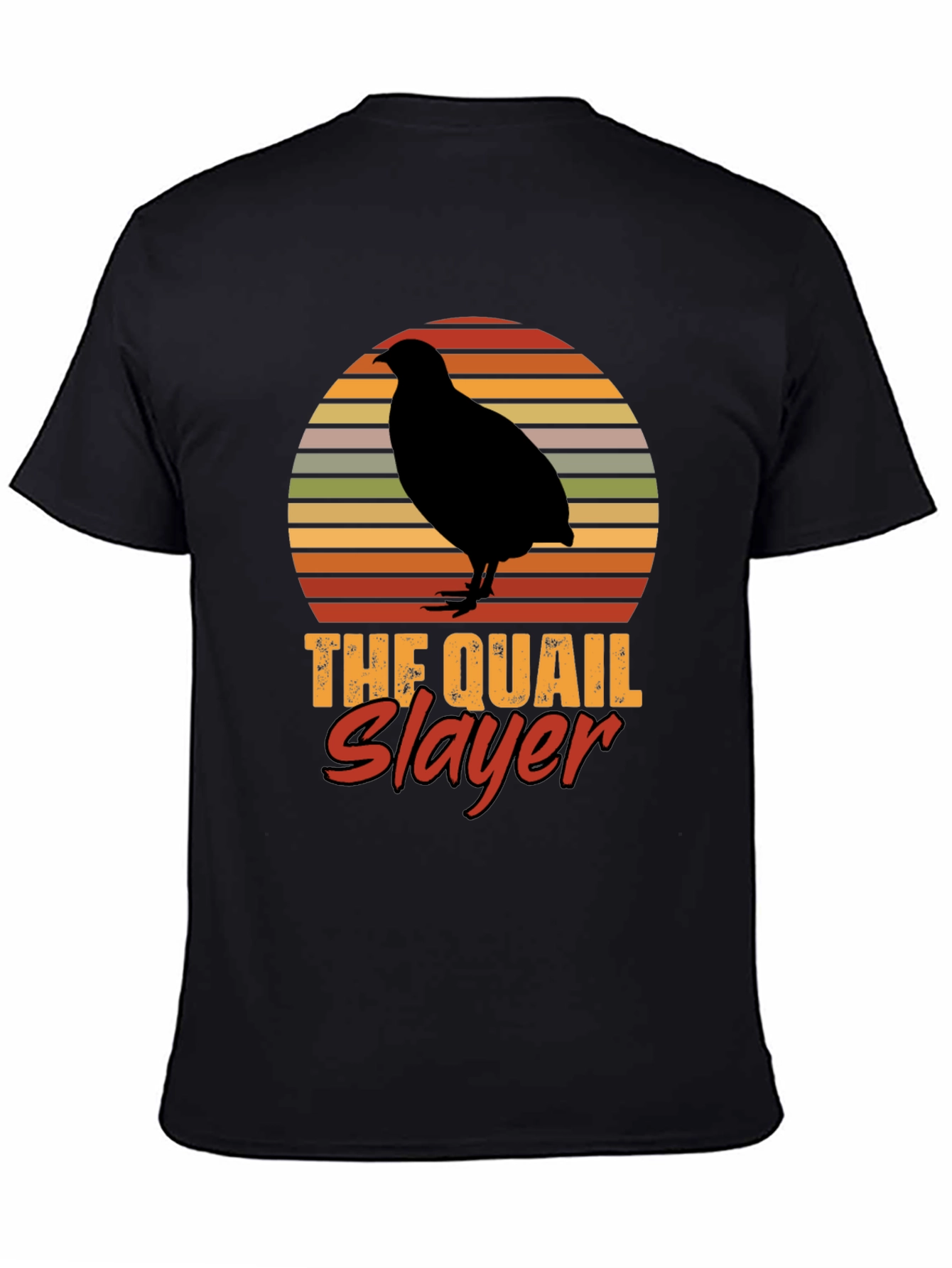 Quail Slayer T-Shirt - Vintage Sunset Design