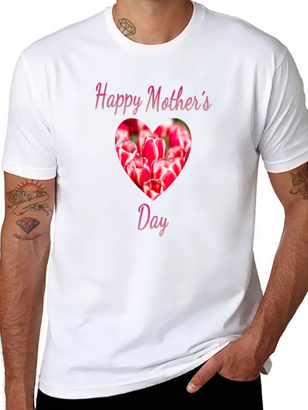 Happy Mothers Day Tulip Heart T-Shirt