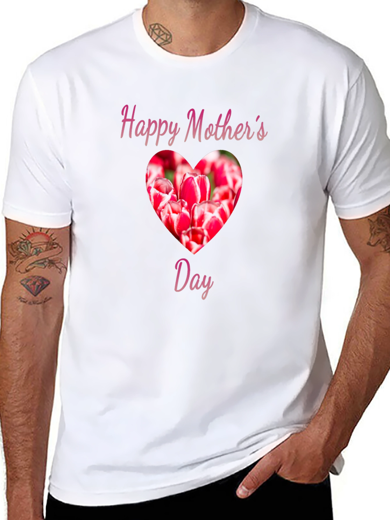 Happy Mothers Day Tulip Heart T-Shirt
