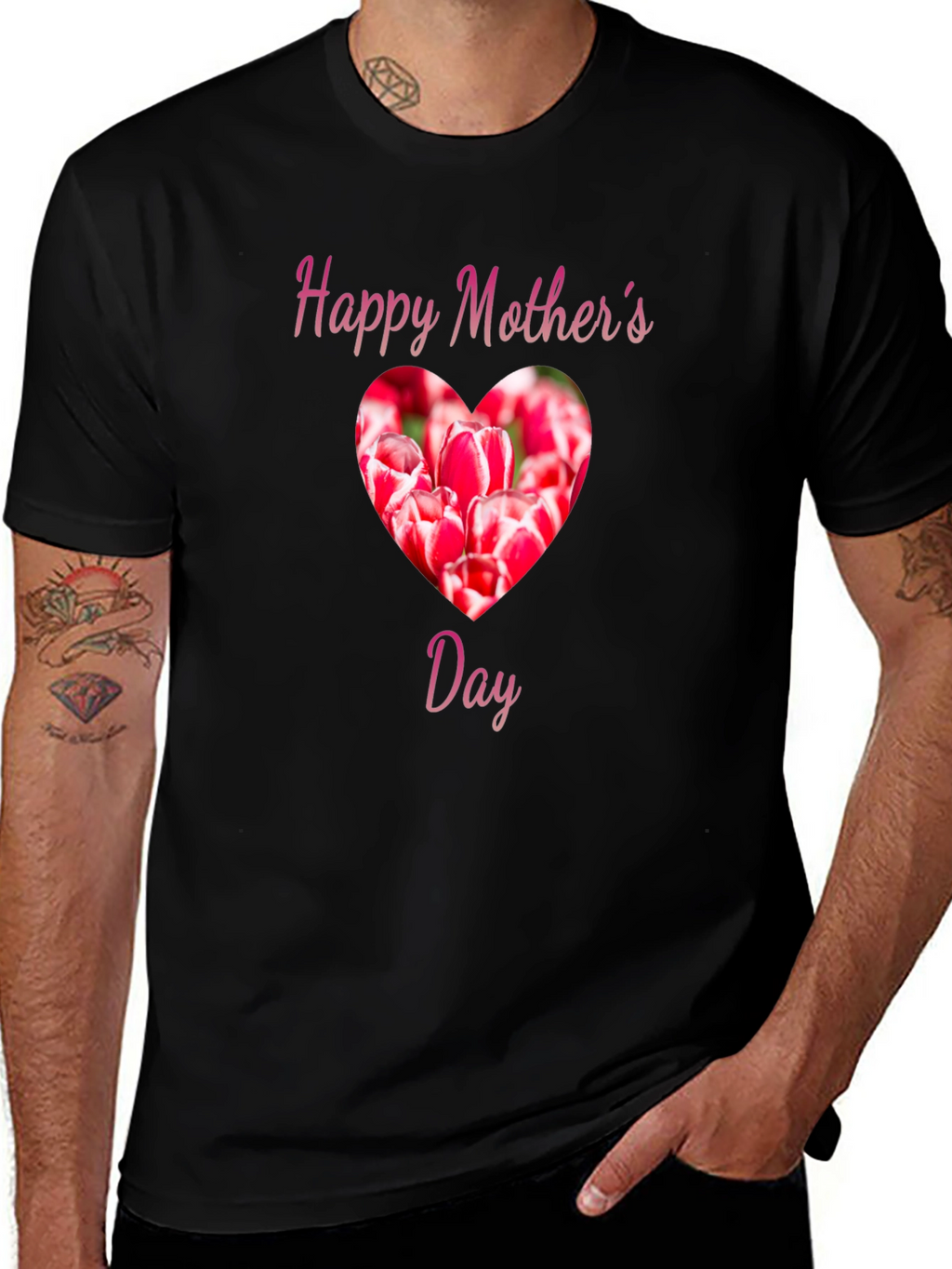 Happy Mothers Day Tulip Heart T-Shirt