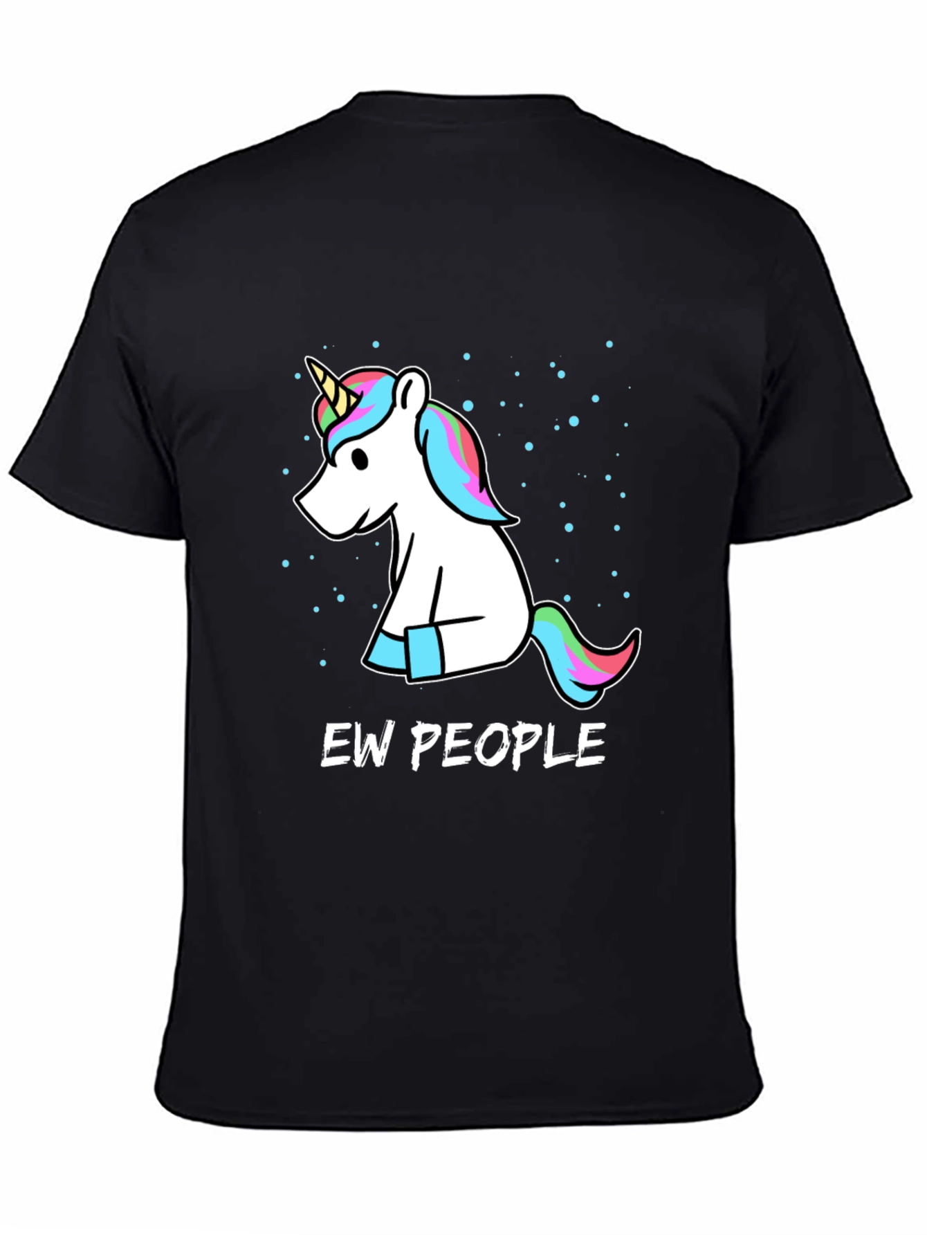 Ew People Unicorn Graphic Tee - Unisex Black T-Shirt