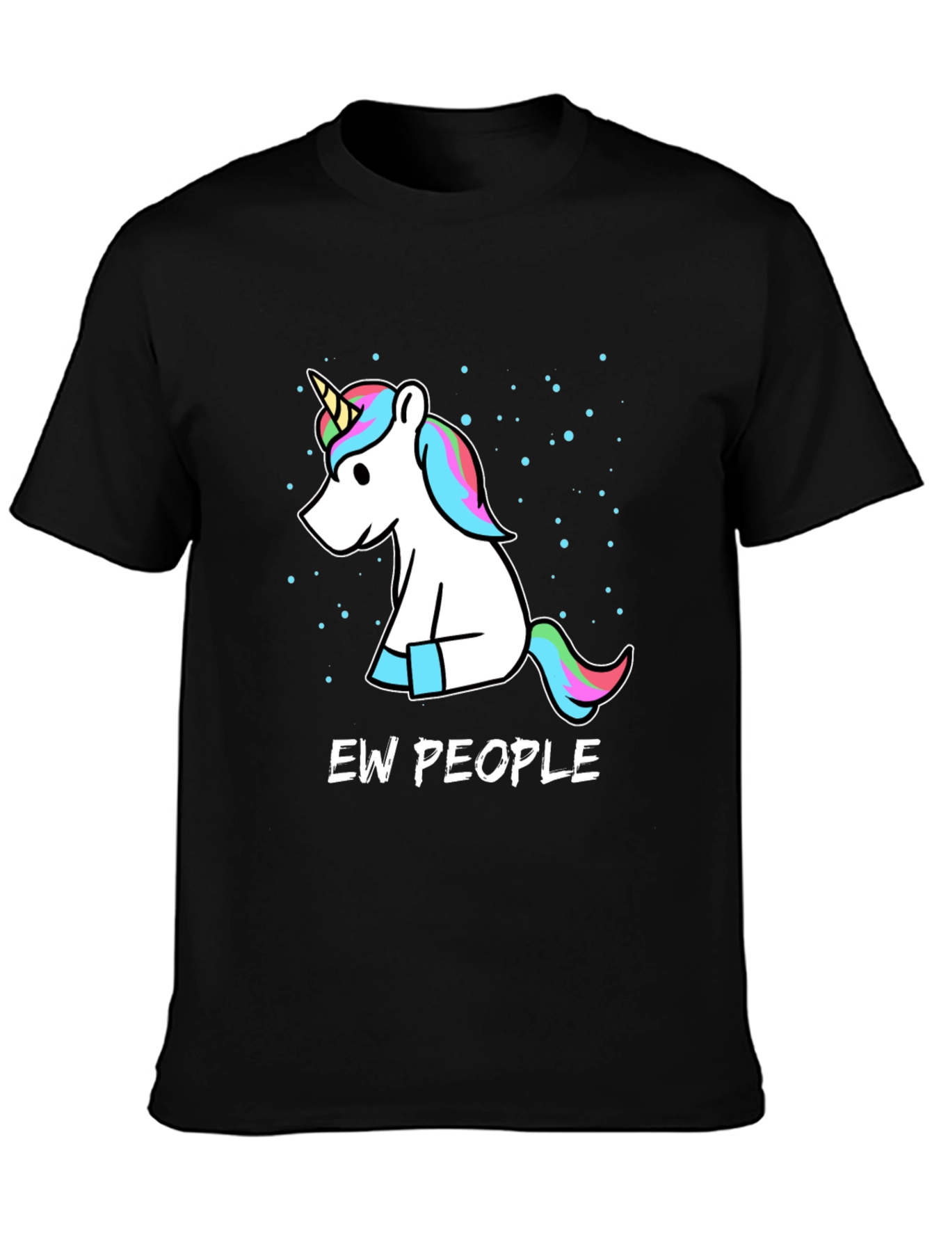 Ew People Unicorn Graphic Tee - Unisex Black T-Shirt