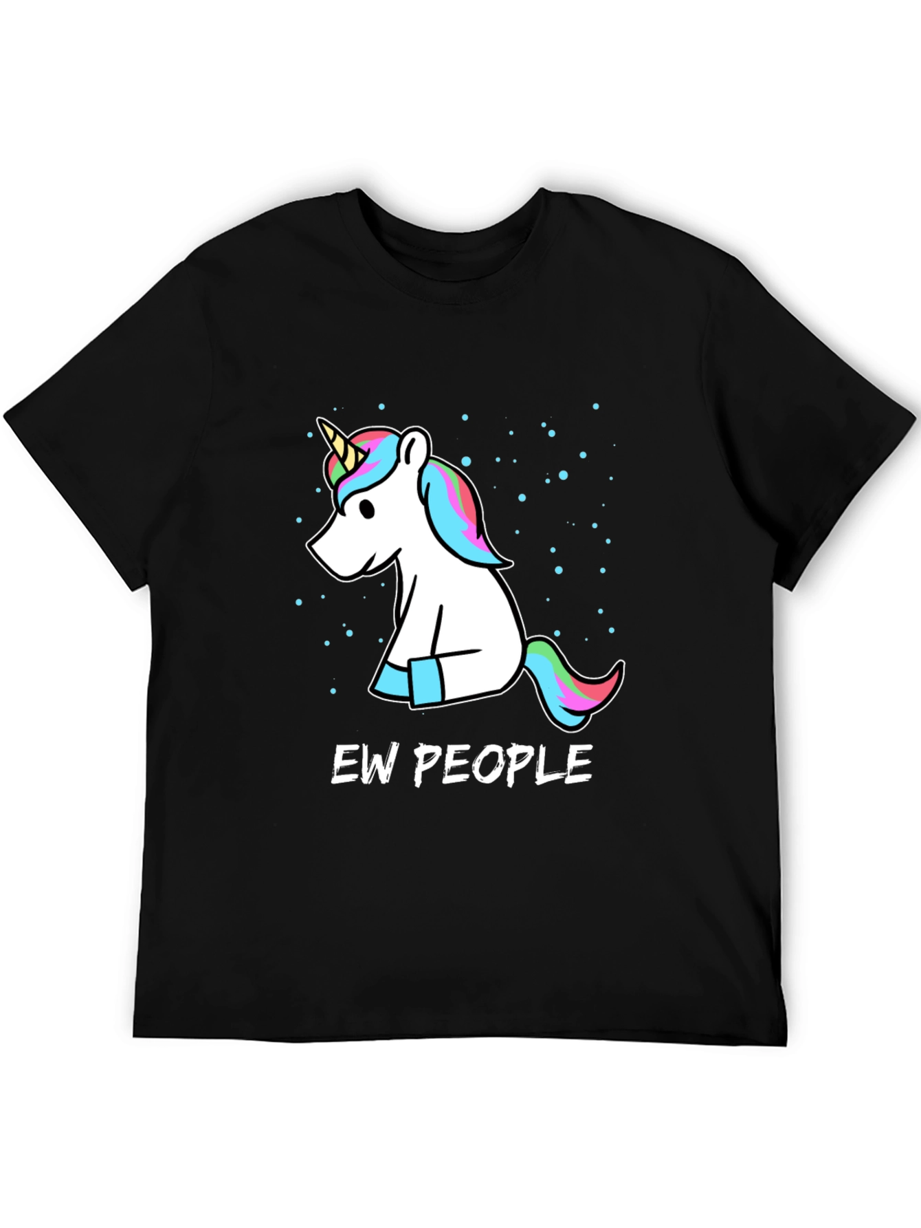 Ew People Unicorn Graphic Tee - Unisex Black T-Shirt