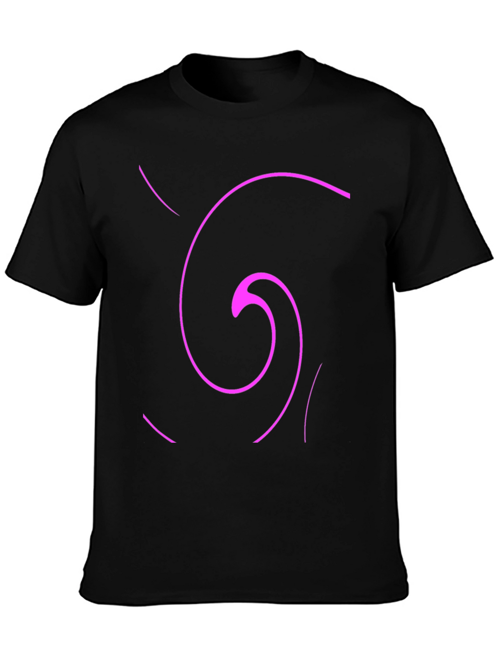 Abstract Swirl Graphic Tee - Casual Black T-Shirt