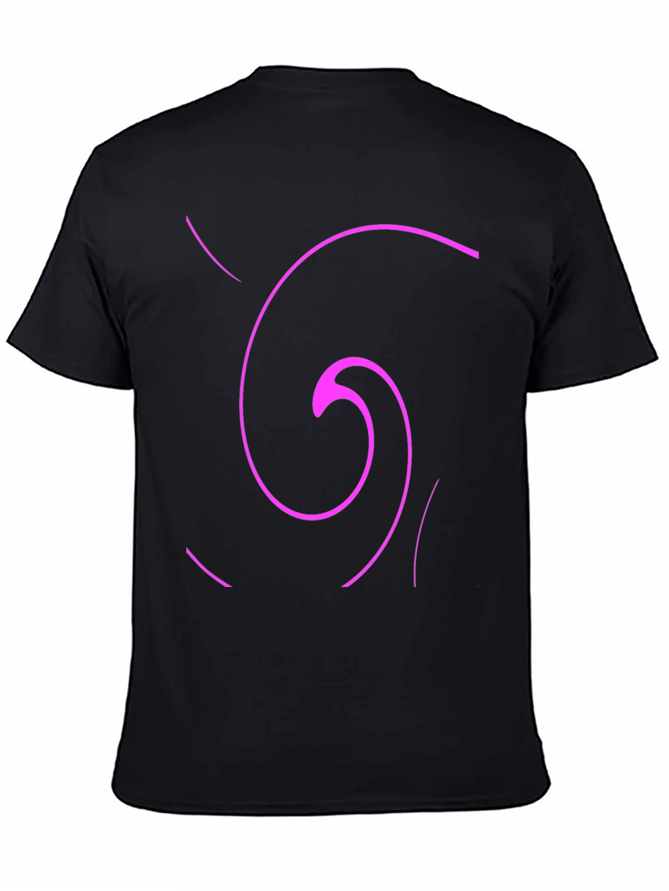 Abstract Swirl Graphic Tee - Casual Black T-Shirt
