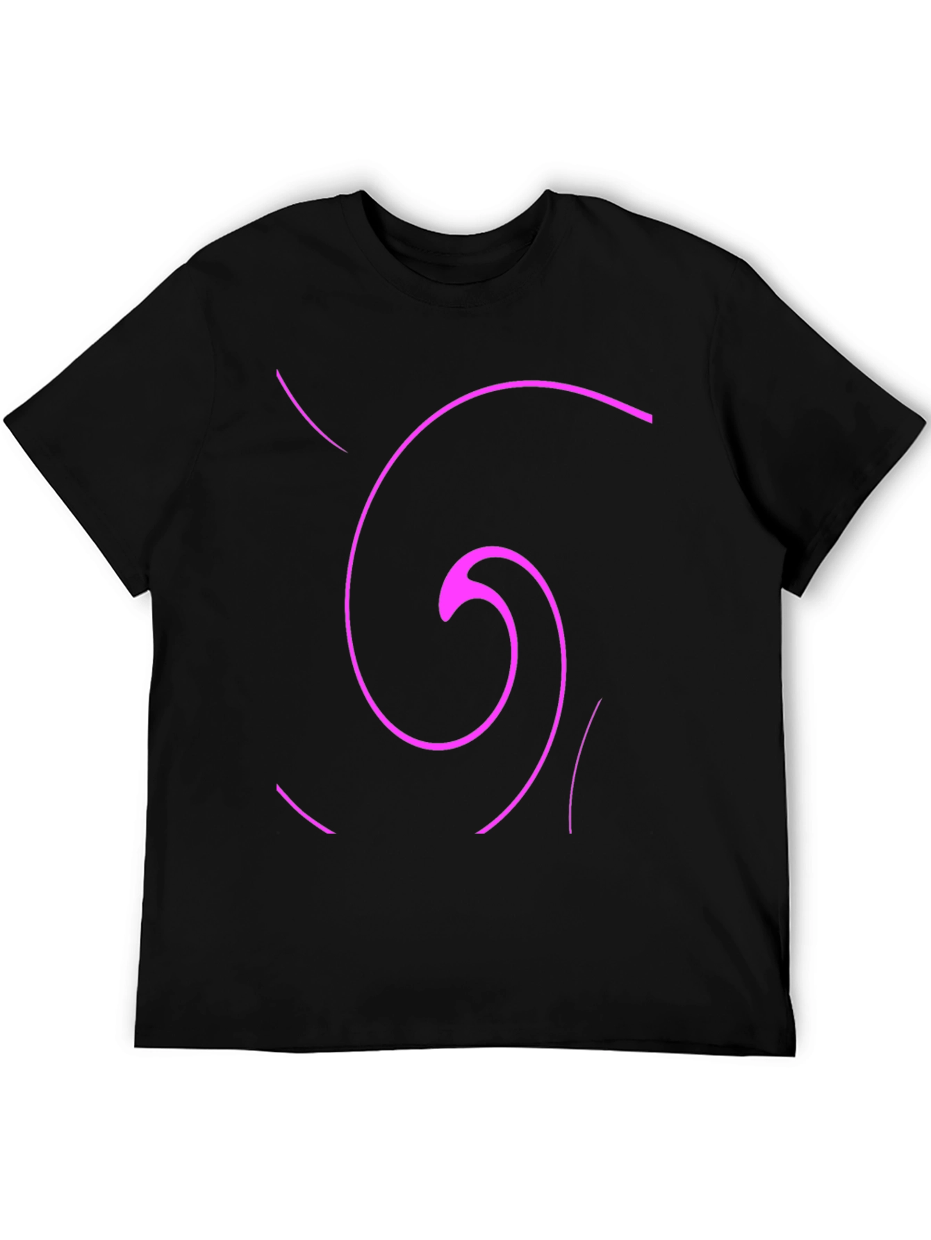Abstract Swirl Graphic Tee - Casual Black T-Shirt