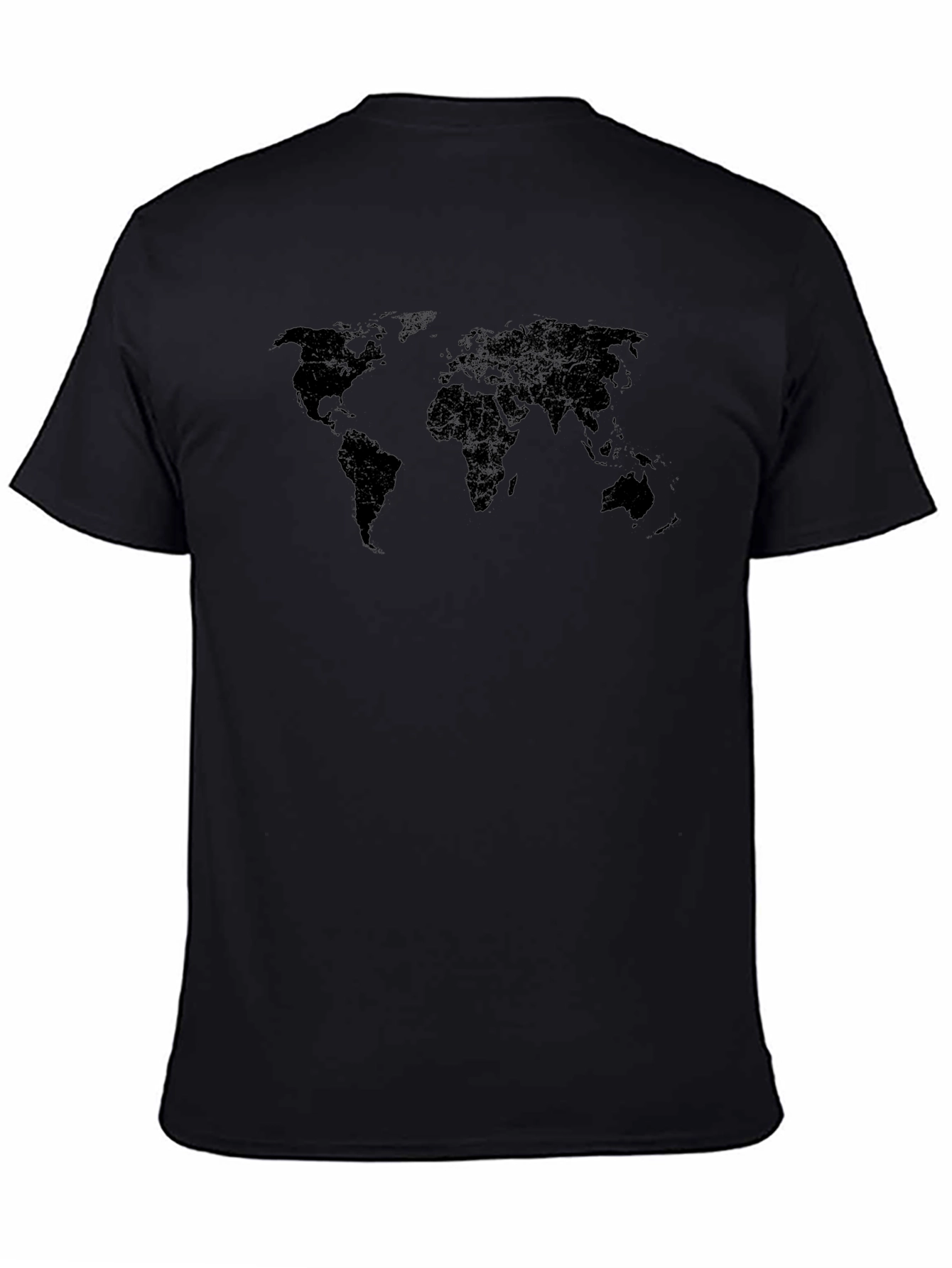 World Map Black T-Shirt - Global Traveler Style