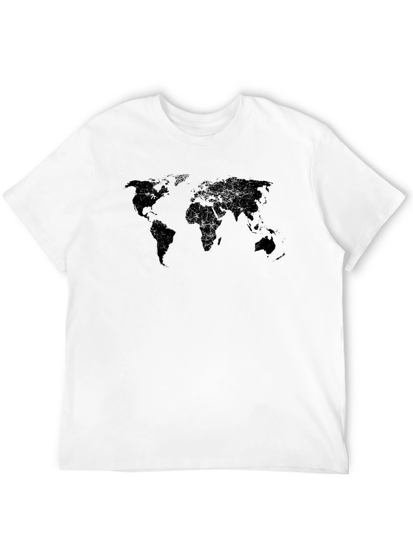 World Map Black T-Shirt - Global Traveler Style
