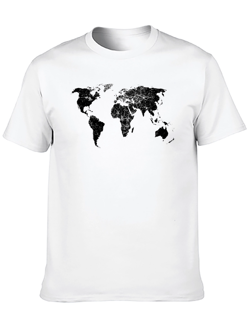 World Map Black T-Shirt - Global Traveler Style
