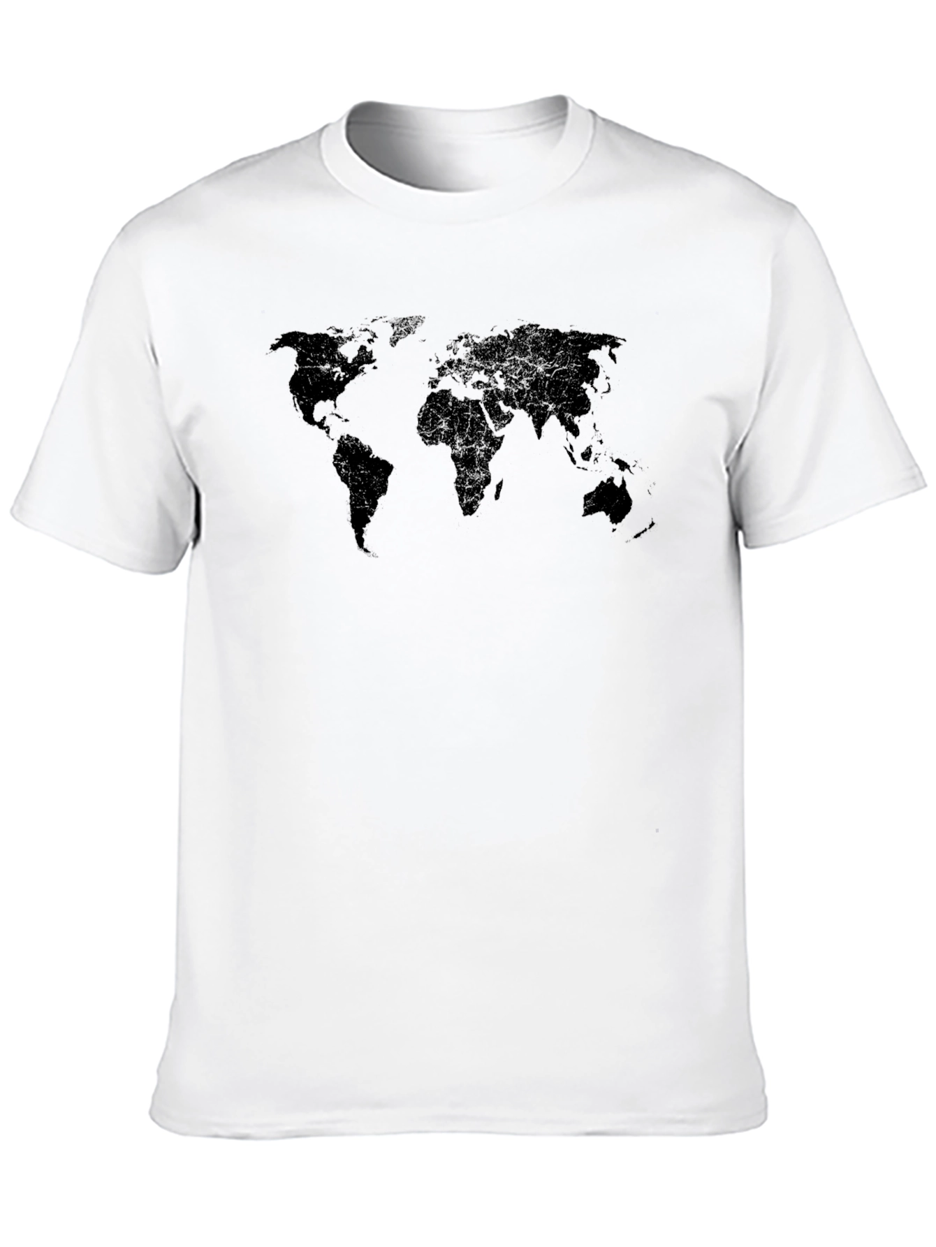 World Map Black T-Shirt - Global Traveler Style