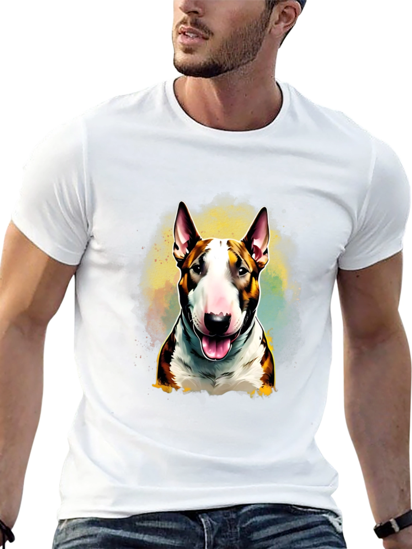 Bull Terrier T-Shirt: Colorful Dog Design