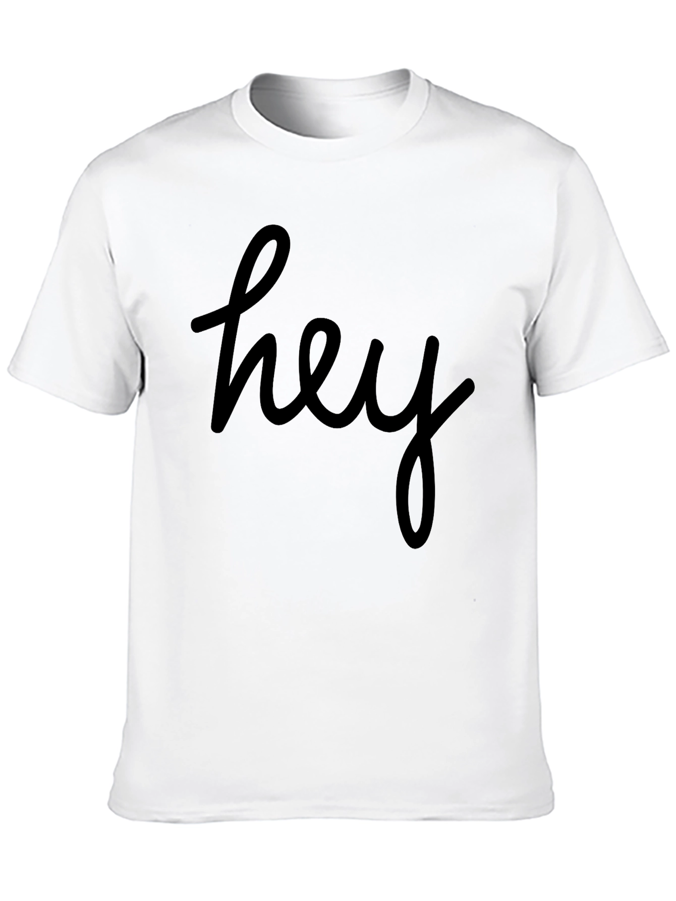 Hey Script Graphic Tee - Casual Comfort