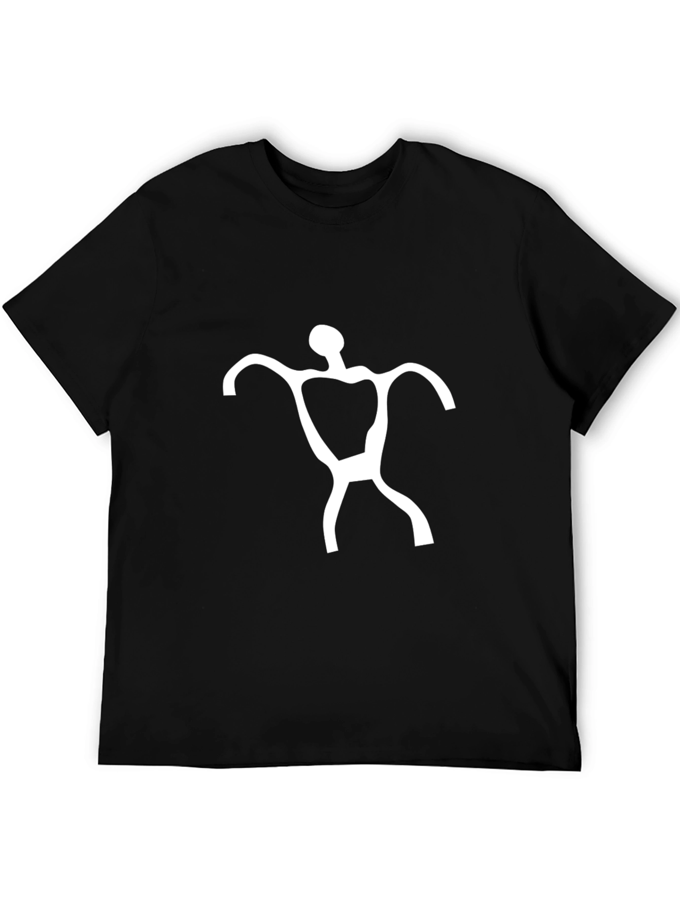 Abstract Man Graphic Print Black T-Shirt