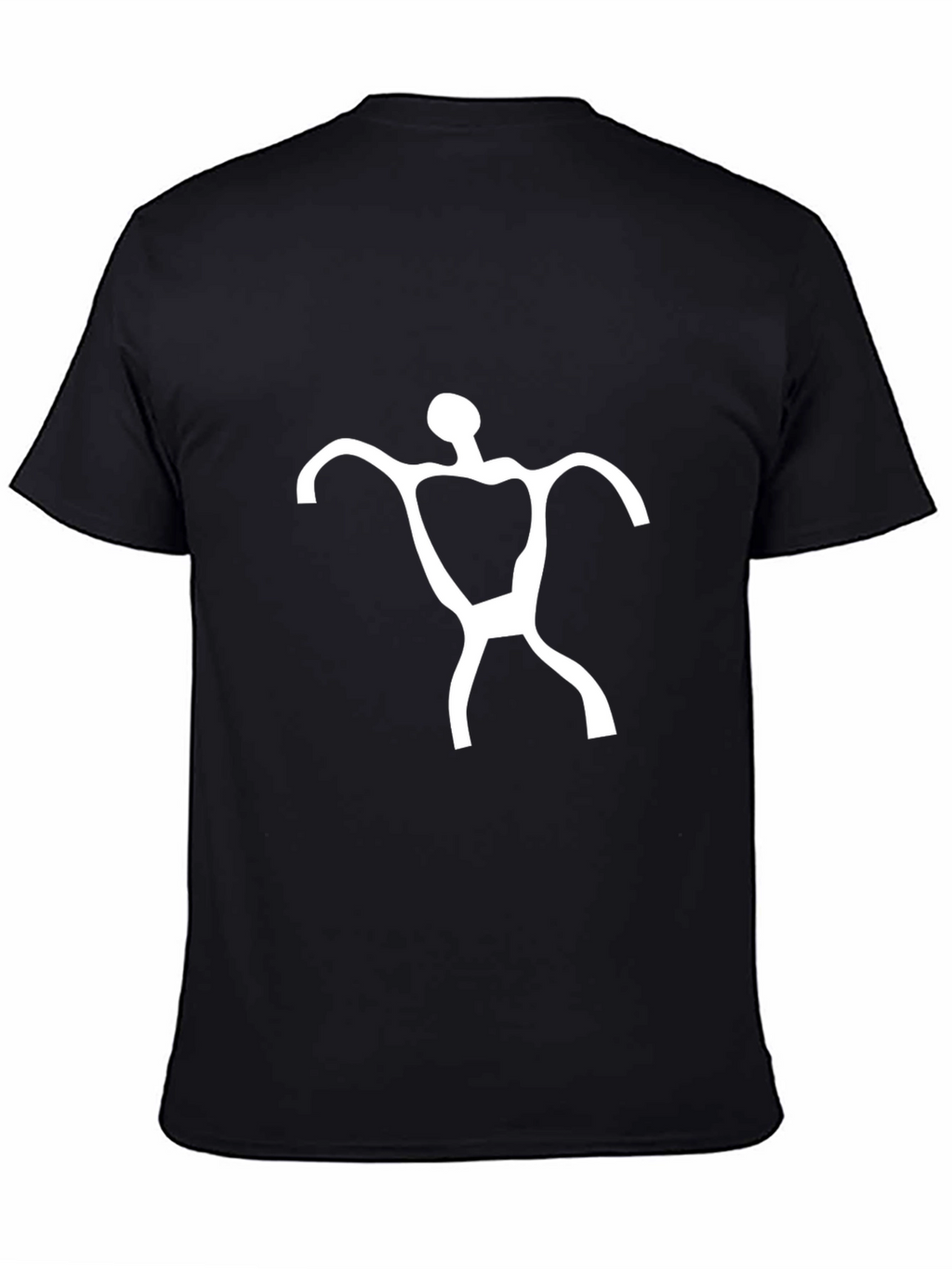 Abstract Man Graphic Print Black T-Shirt