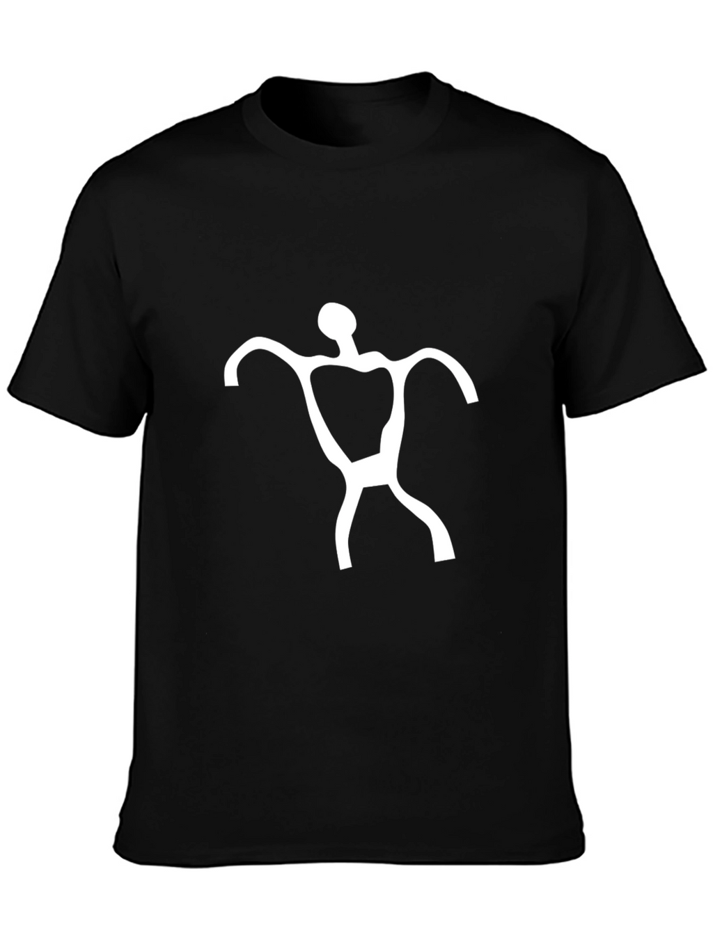Abstract Man Graphic Print Black T-Shirt