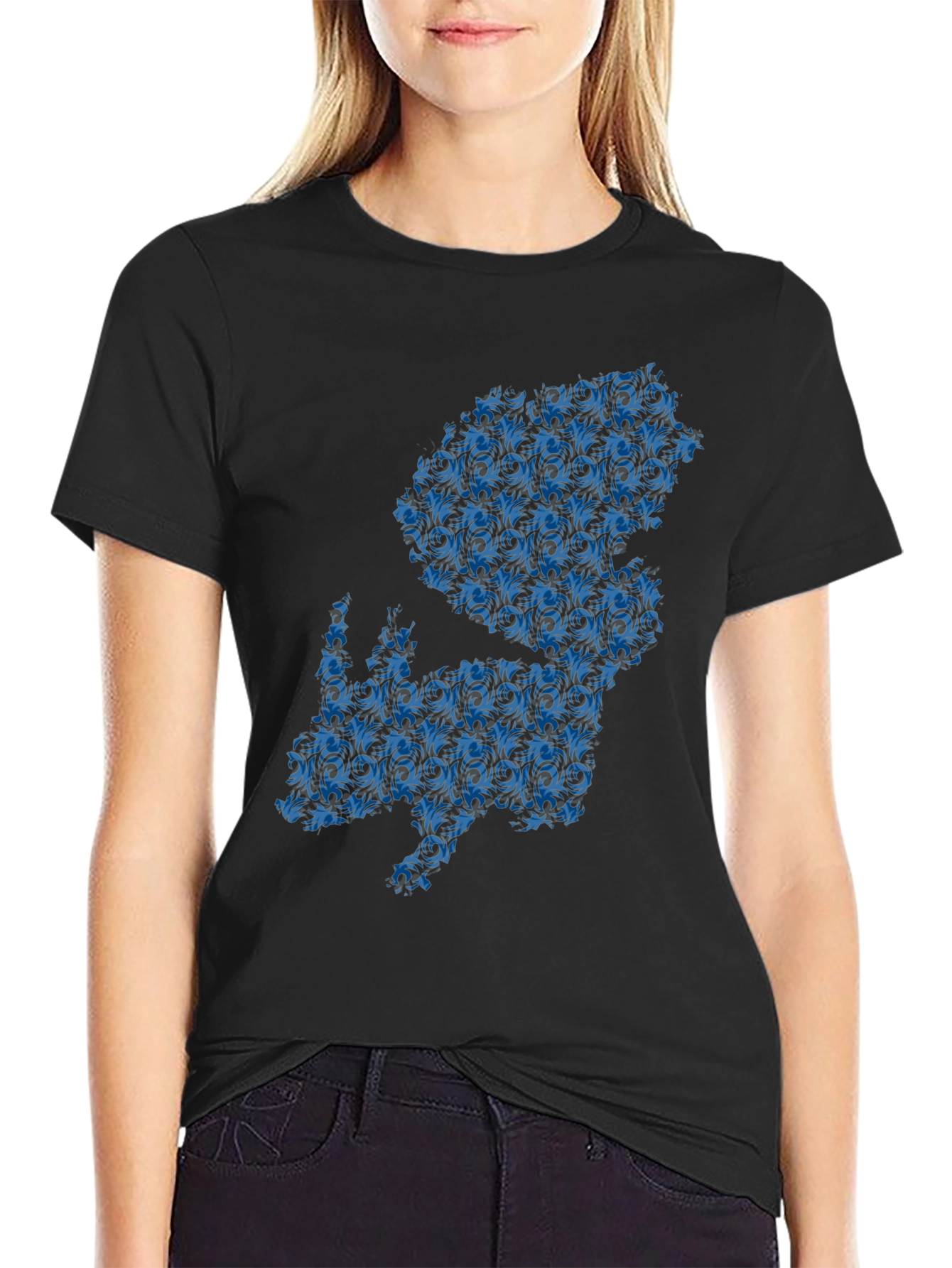 Floral Squirrel Graphic T-Shirt - Mens Black Tee