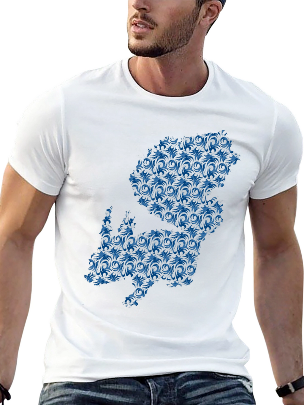 Floral Squirrel Graphic T-Shirt - Mens Black Tee