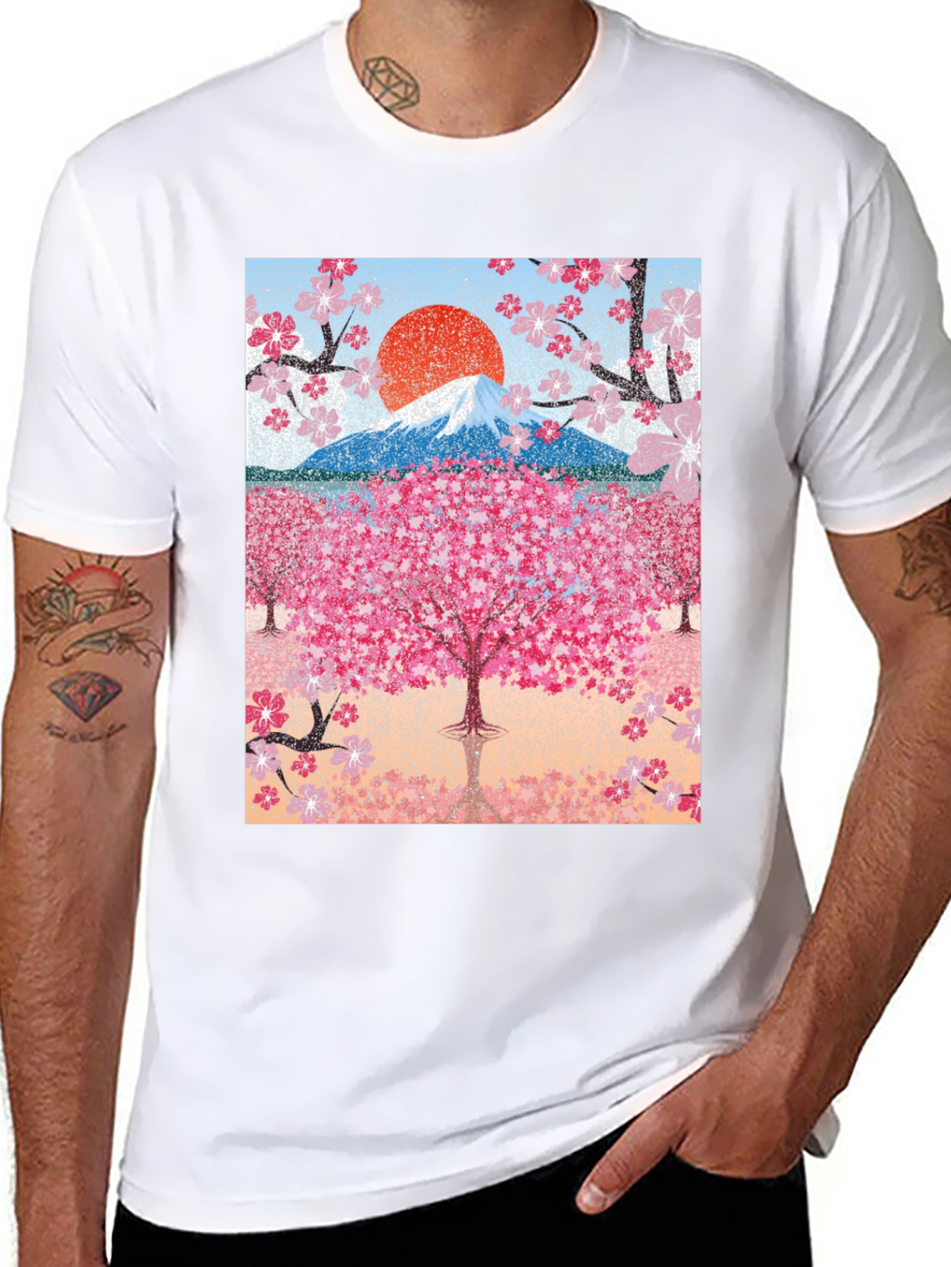 Cherry Blossom Mountain Graphic Tee