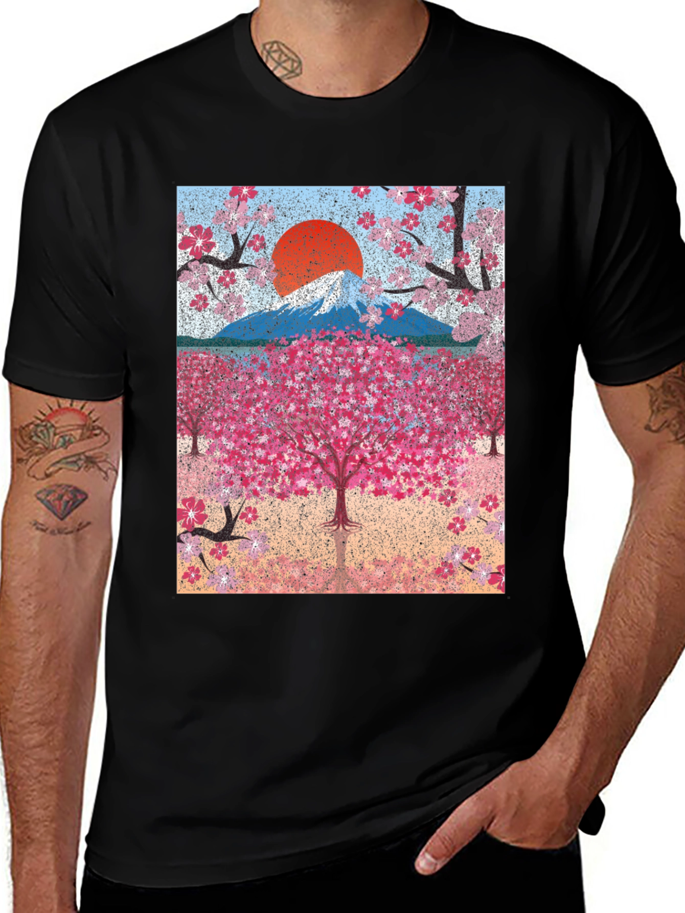 Cherry Blossom Mountain Graphic Tee