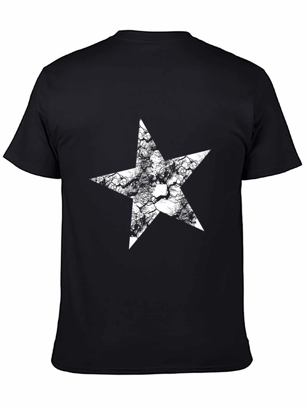 Star Graphic Tee - Black Cotton T-Shirt