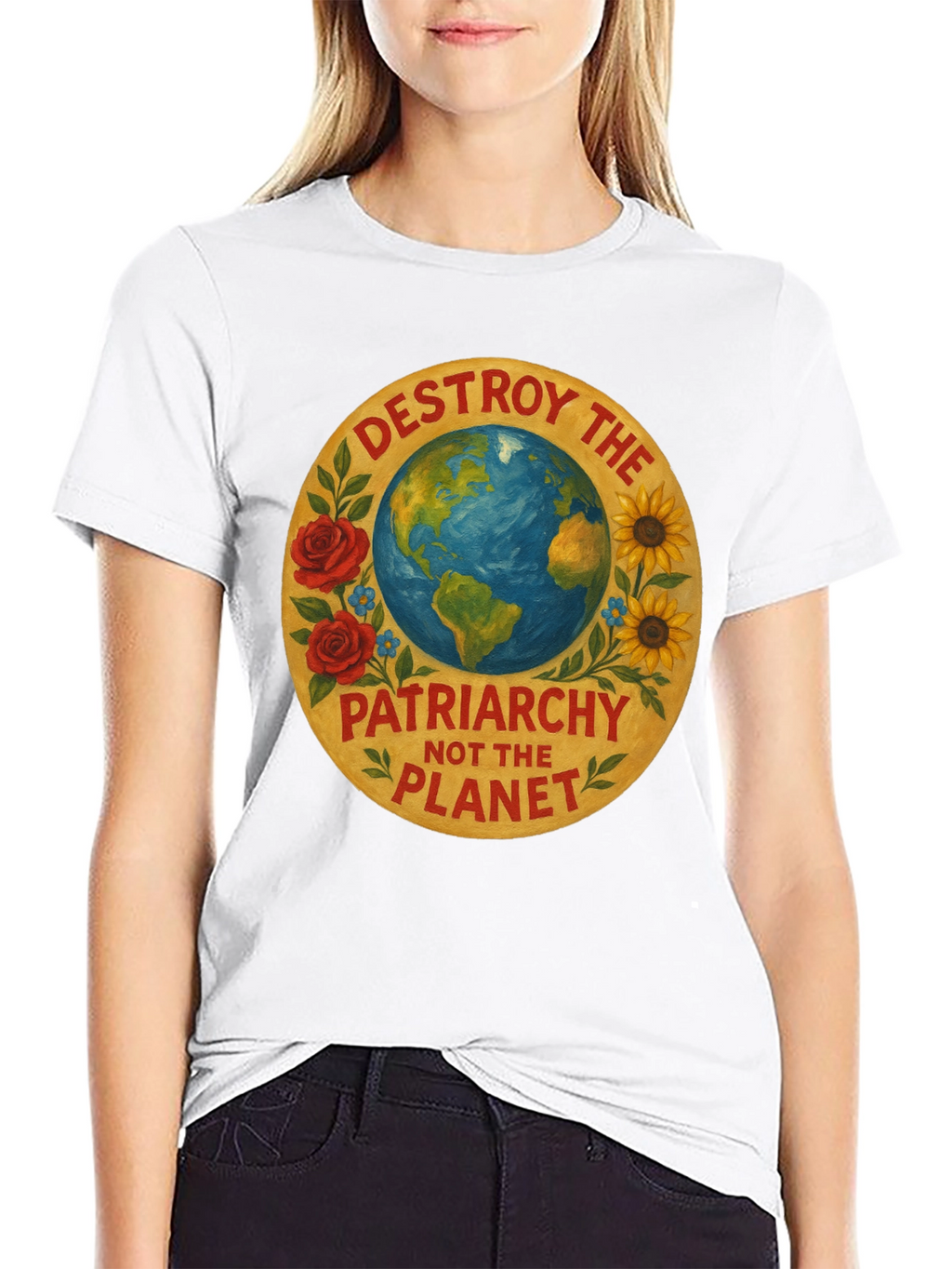 Destroy Patriarchy Planet Earth Graphic Tee