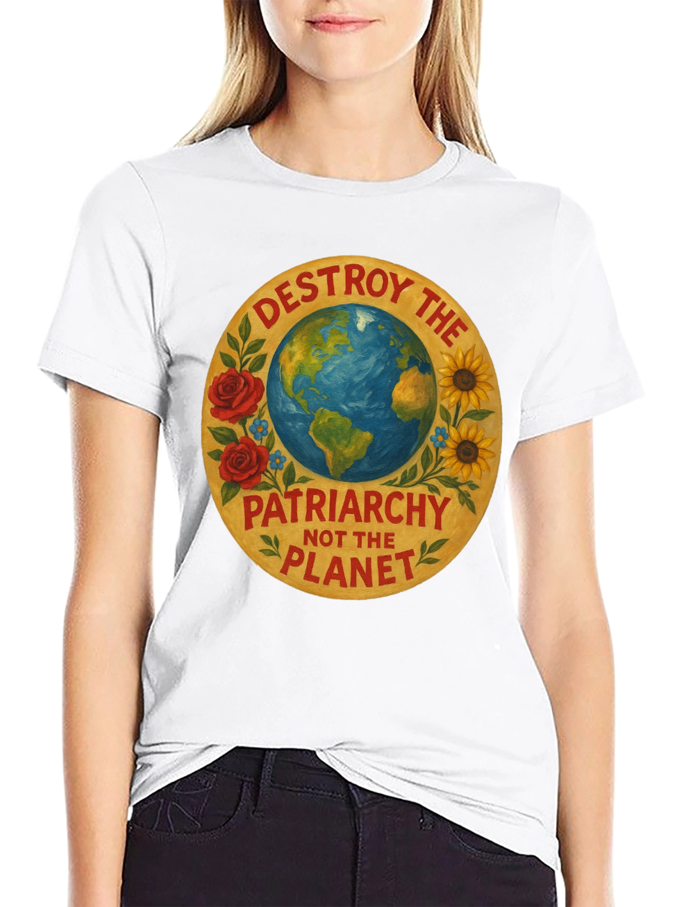 Destroy Patriarchy Planet Earth Graphic Tee