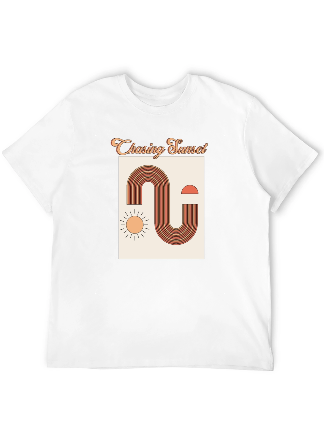 Retro Chasing Sunset Graphic Tee - Black