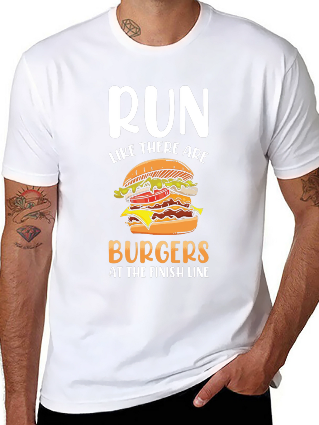Run for Burgers T-Shirt - Funny Foodie Tee