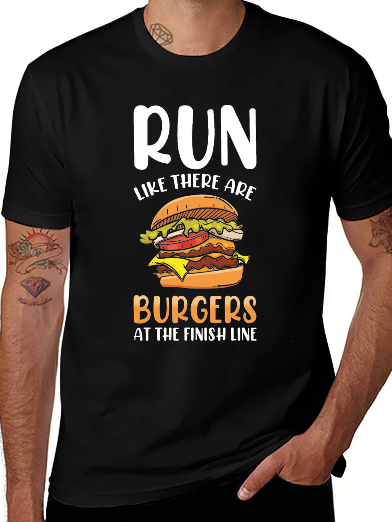 Run for Burgers T-Shirt - Funny Foodie Tee