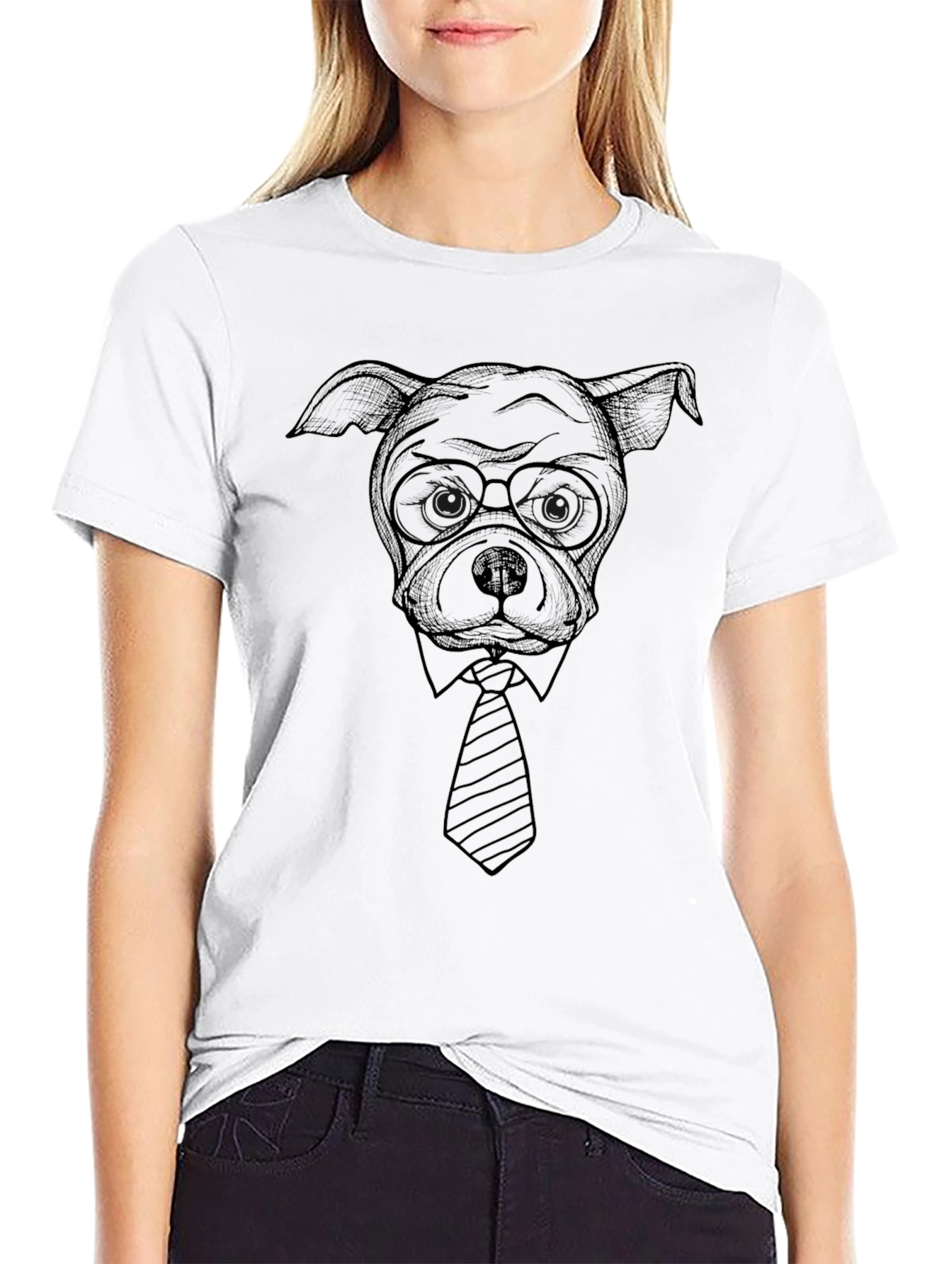 Dog in Tie Graphic Tee - Cool Casual Style
