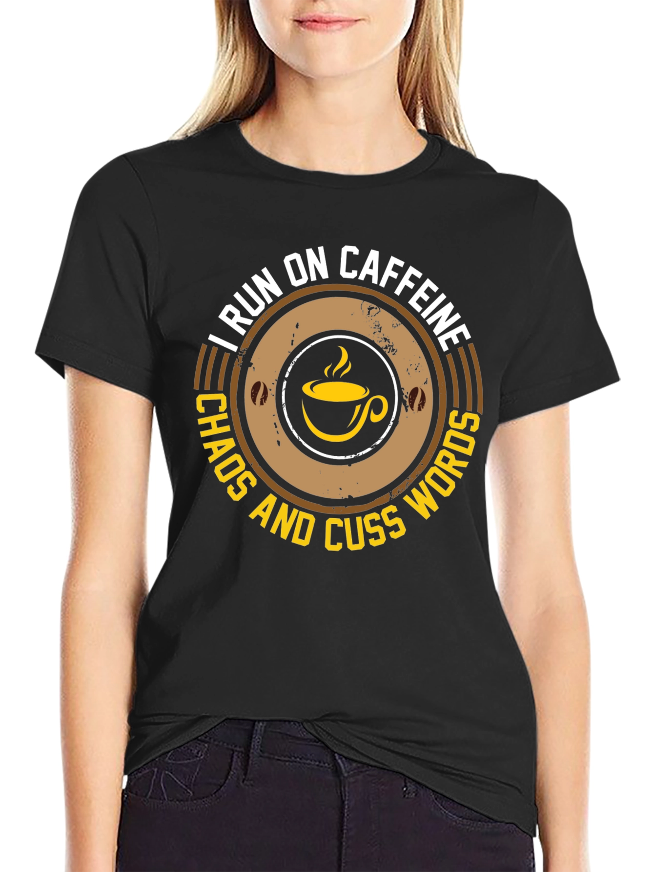 Caffeine Chaos & Cuss Words T-Shirt