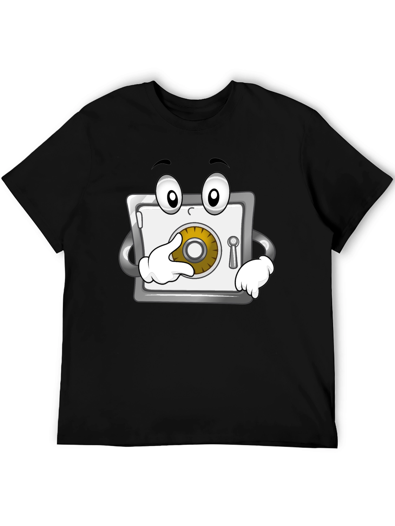 Funny Cartoon Safe T-Shirt - Black