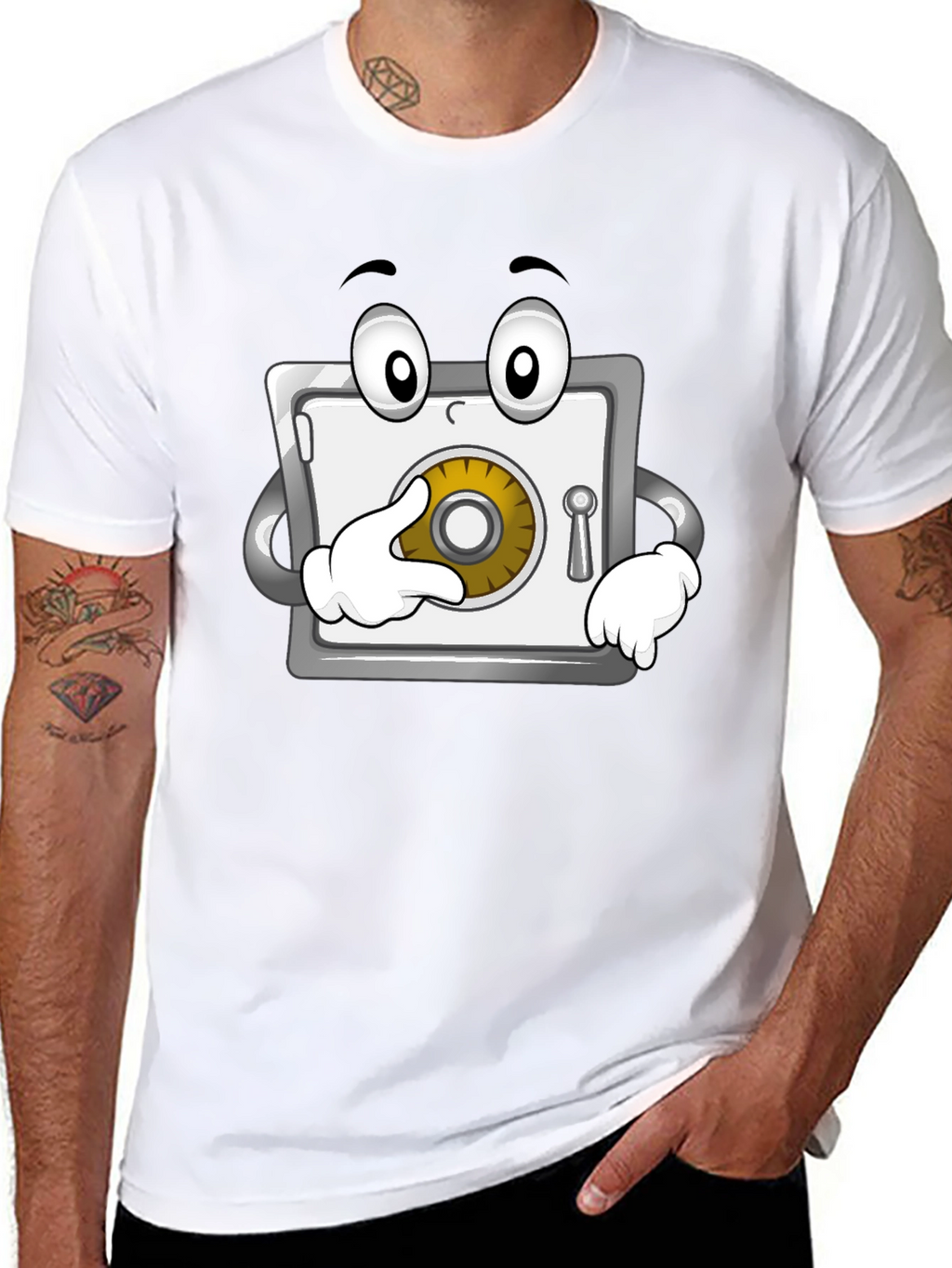 Funny Cartoon Safe T-Shirt - Black