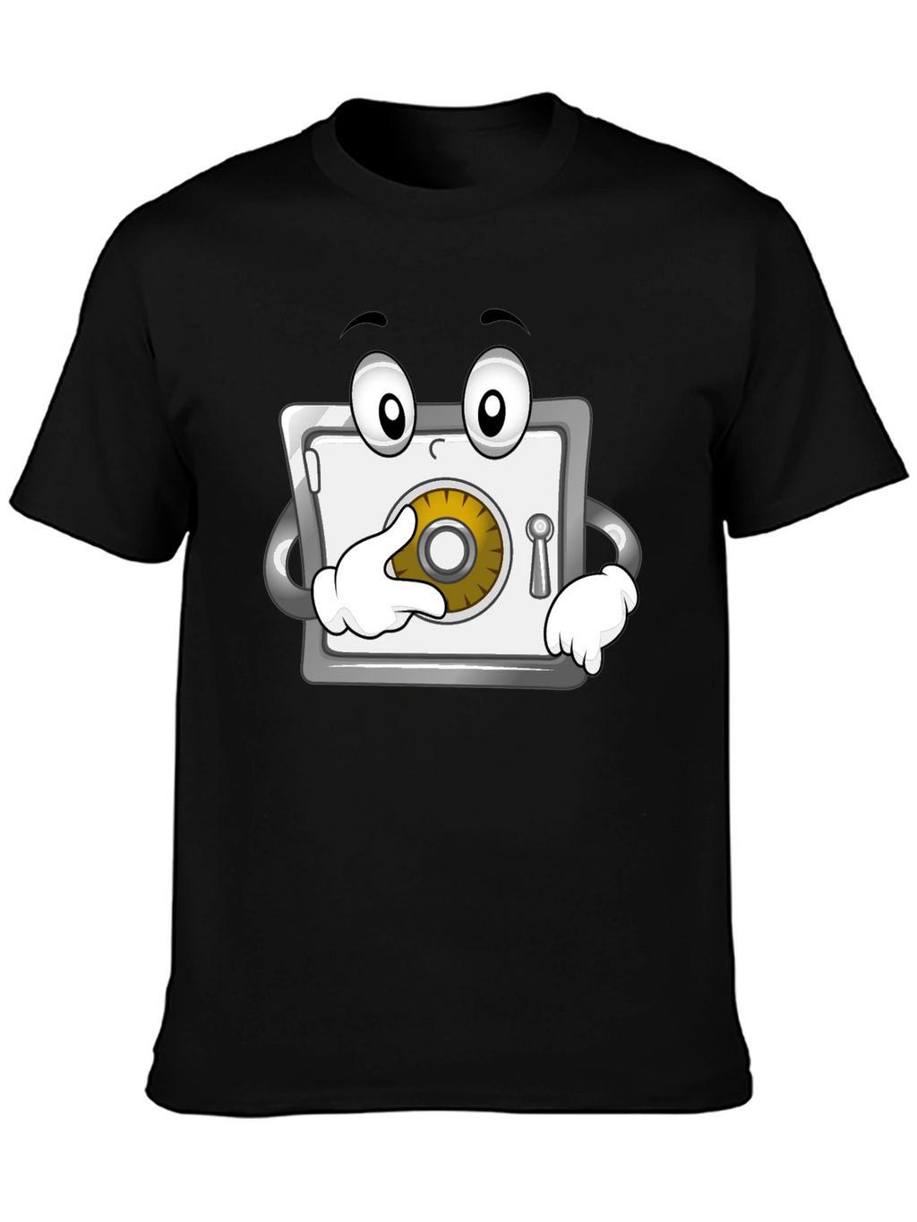Funny Cartoon Safe T-Shirt - Black