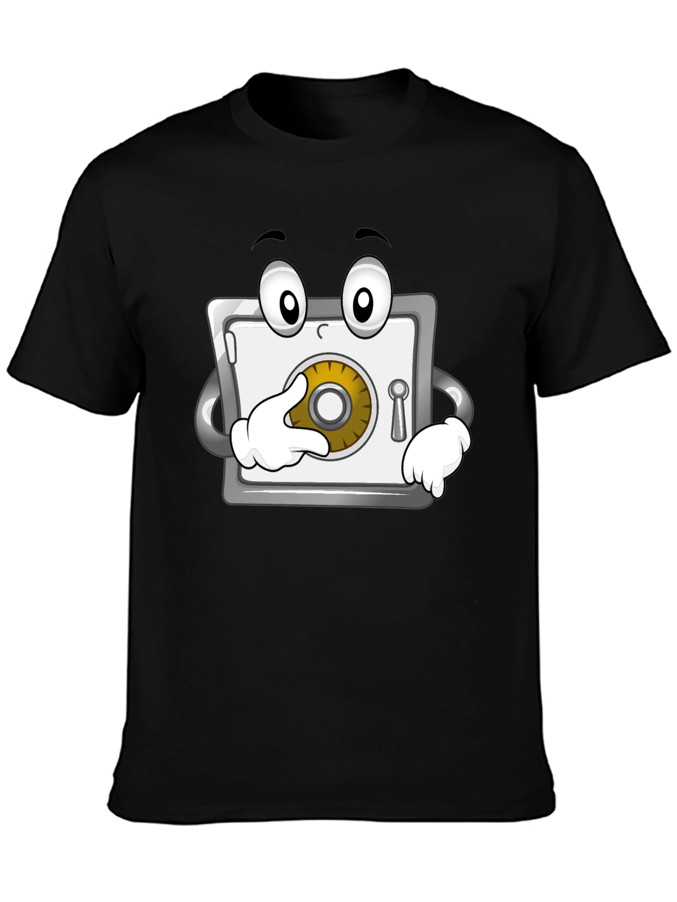 Funny Cartoon Safe T-Shirt - Black