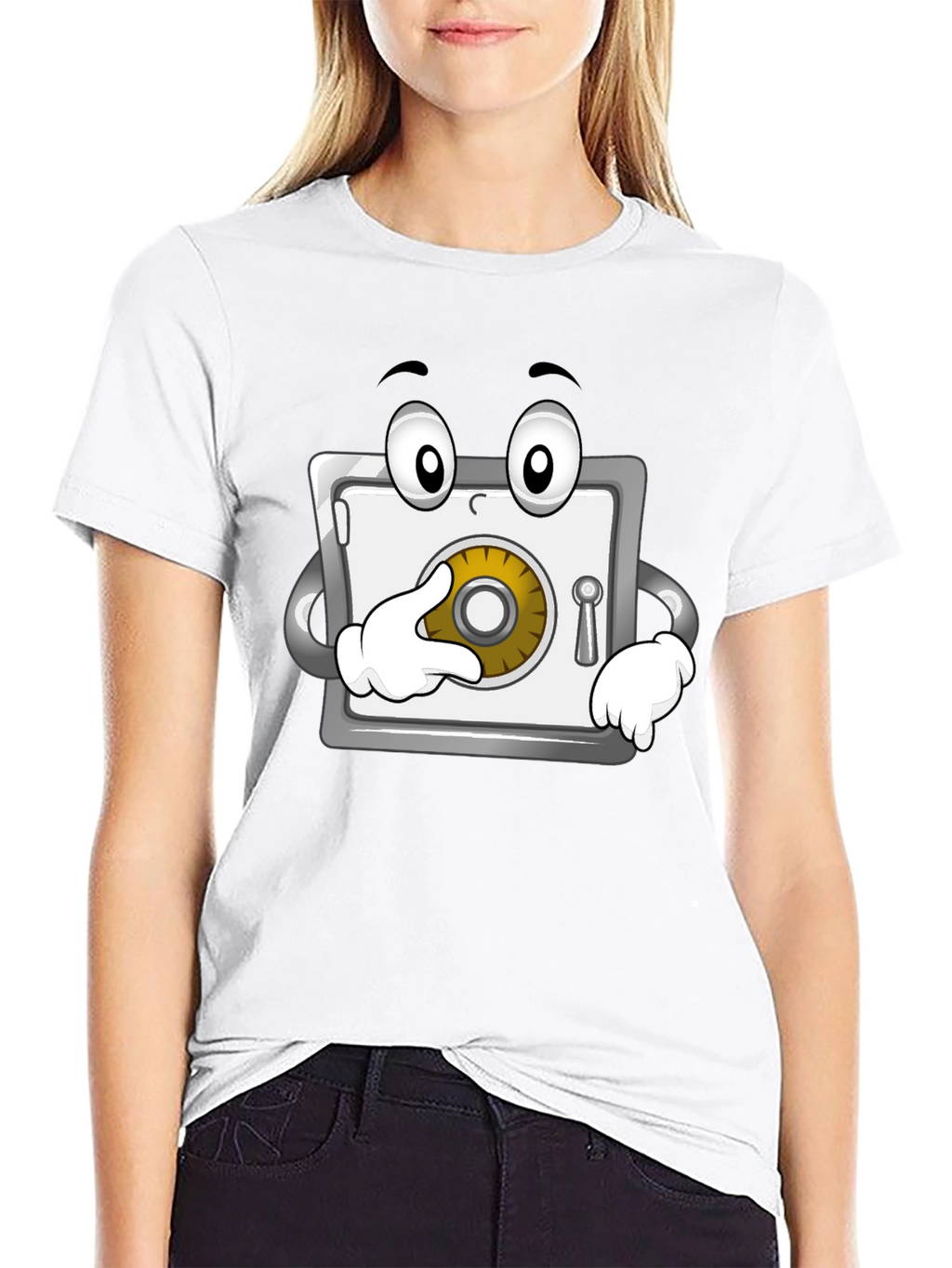 Funny Cartoon Safe T-Shirt - Black