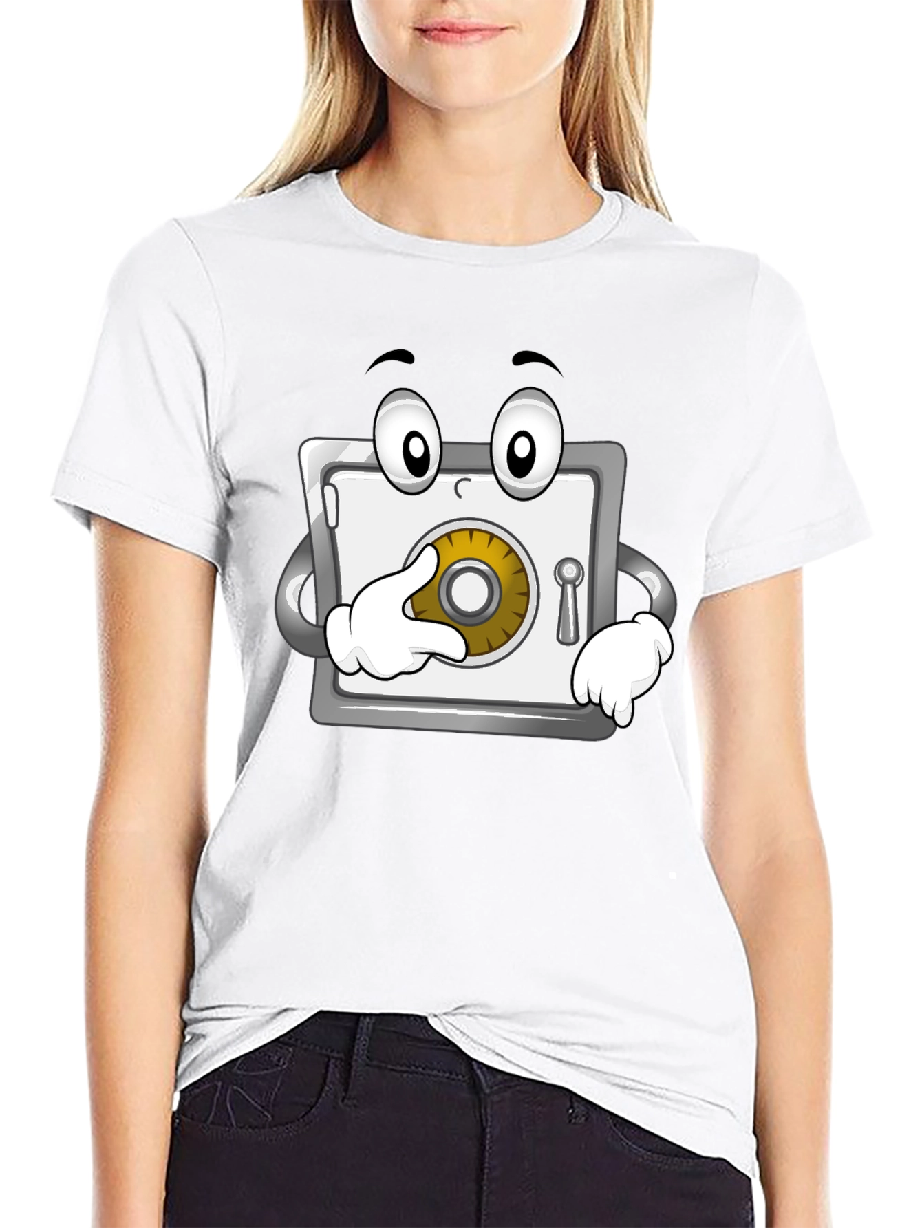 Funny Cartoon Safe T-Shirt - Black